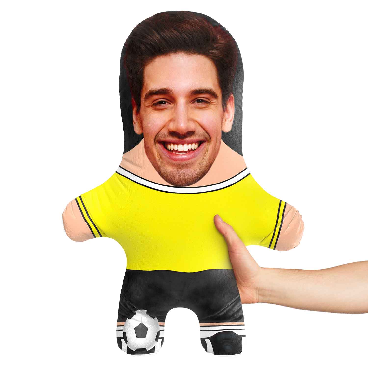 Yellow Soccer Jersey Face Pillow