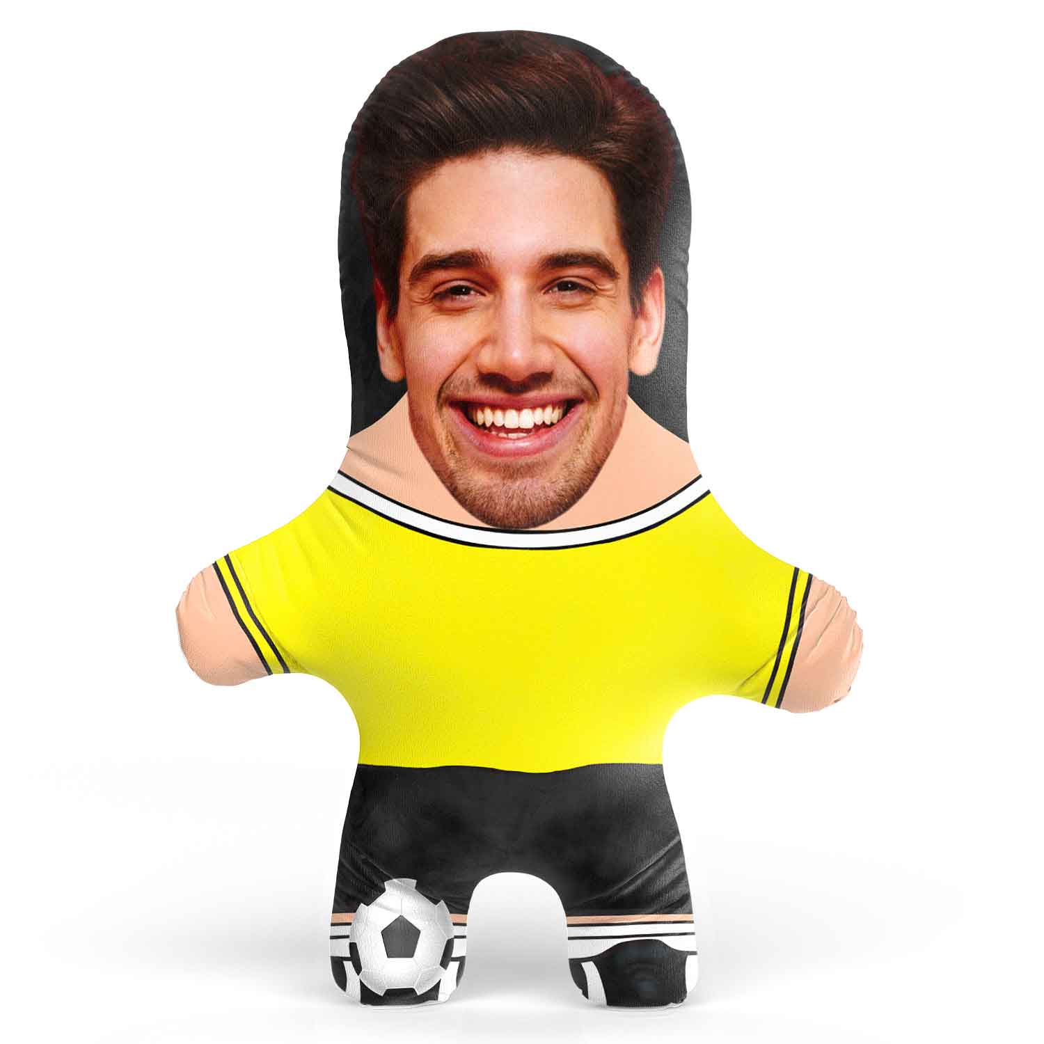 Yellow Soccer Jersey Face Pillow