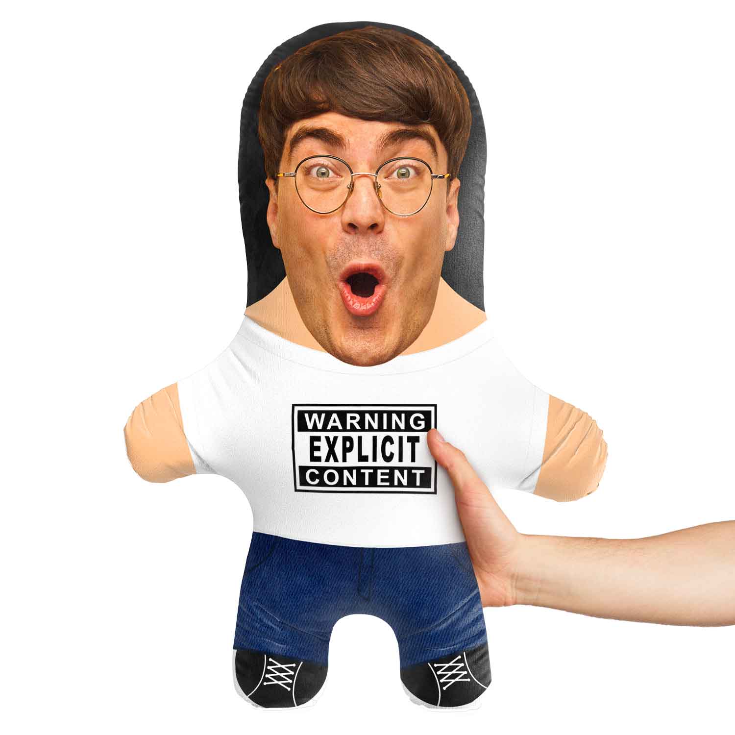 Warning Explicit Content Face Pillow