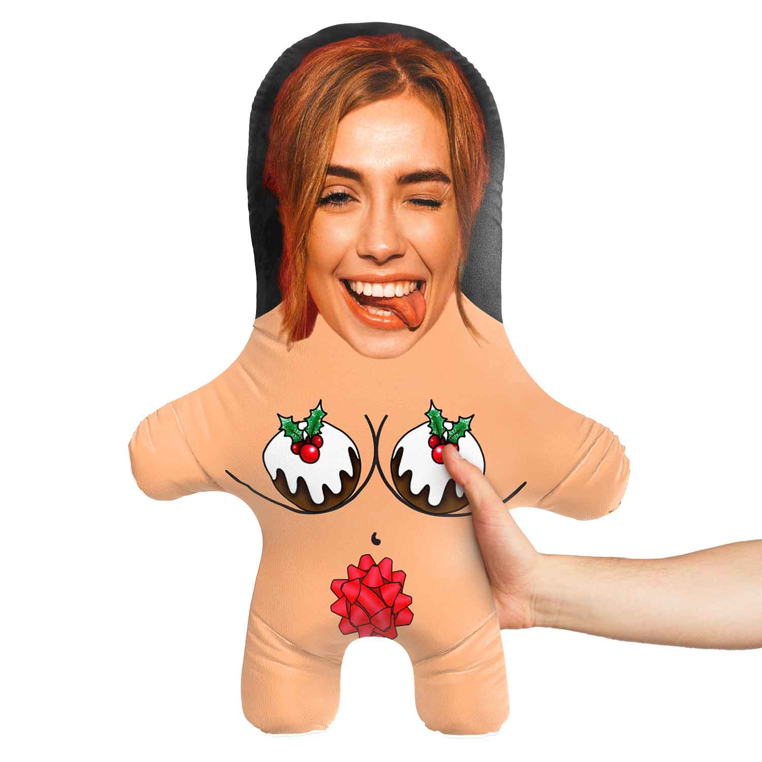 Christmas Pudding Naturist Face Pillow