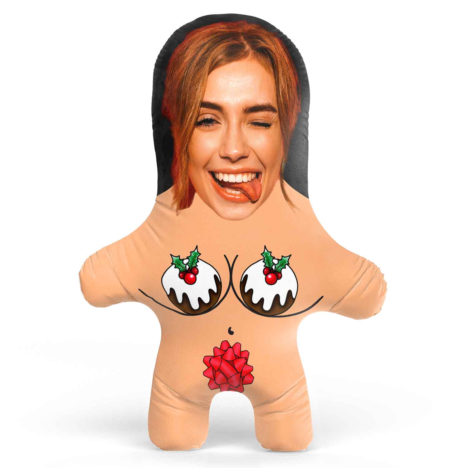 Christmas Pudding Naturist Face Pillow