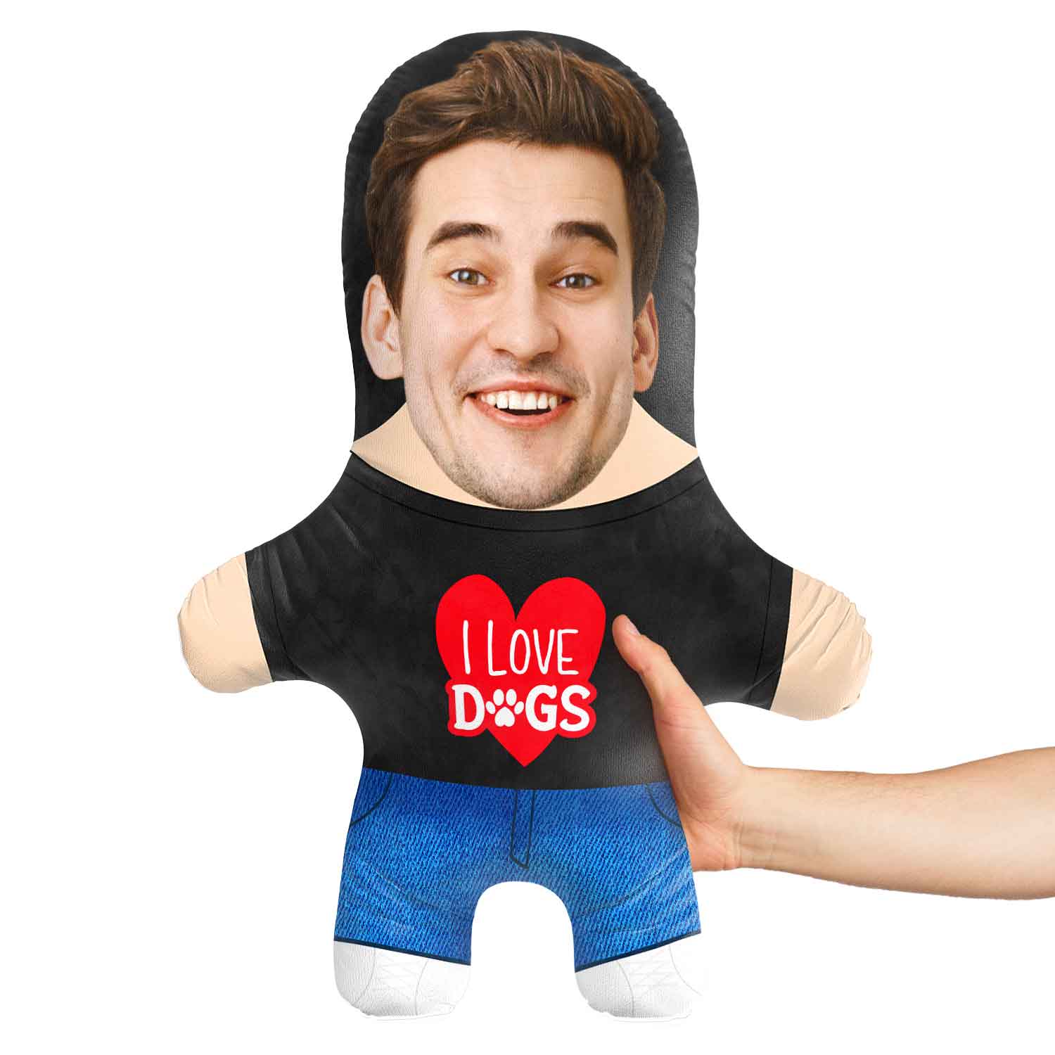 I Love Dogs Face Pillow