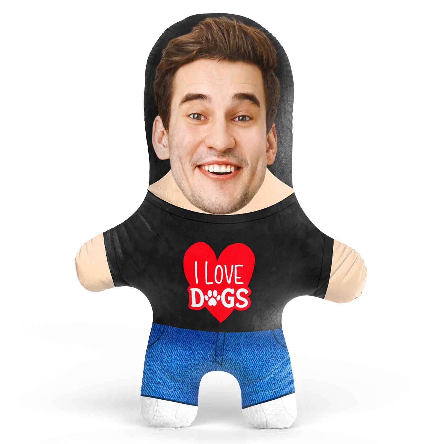 I Love Dogs Face Pillow