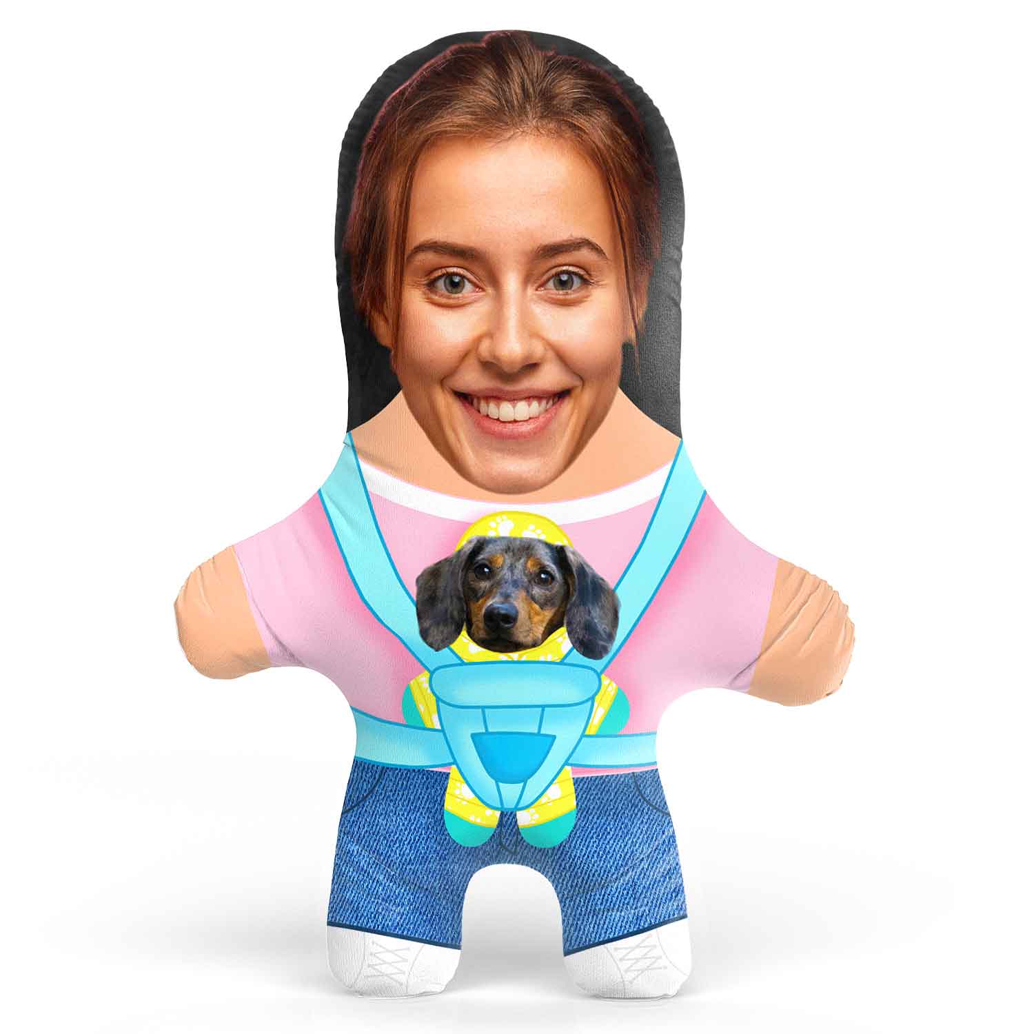 Female Baby Dog Carrier Face Pillow