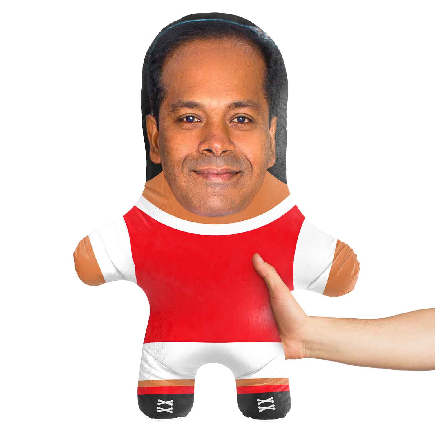 Soccer Red & White Face Pillow