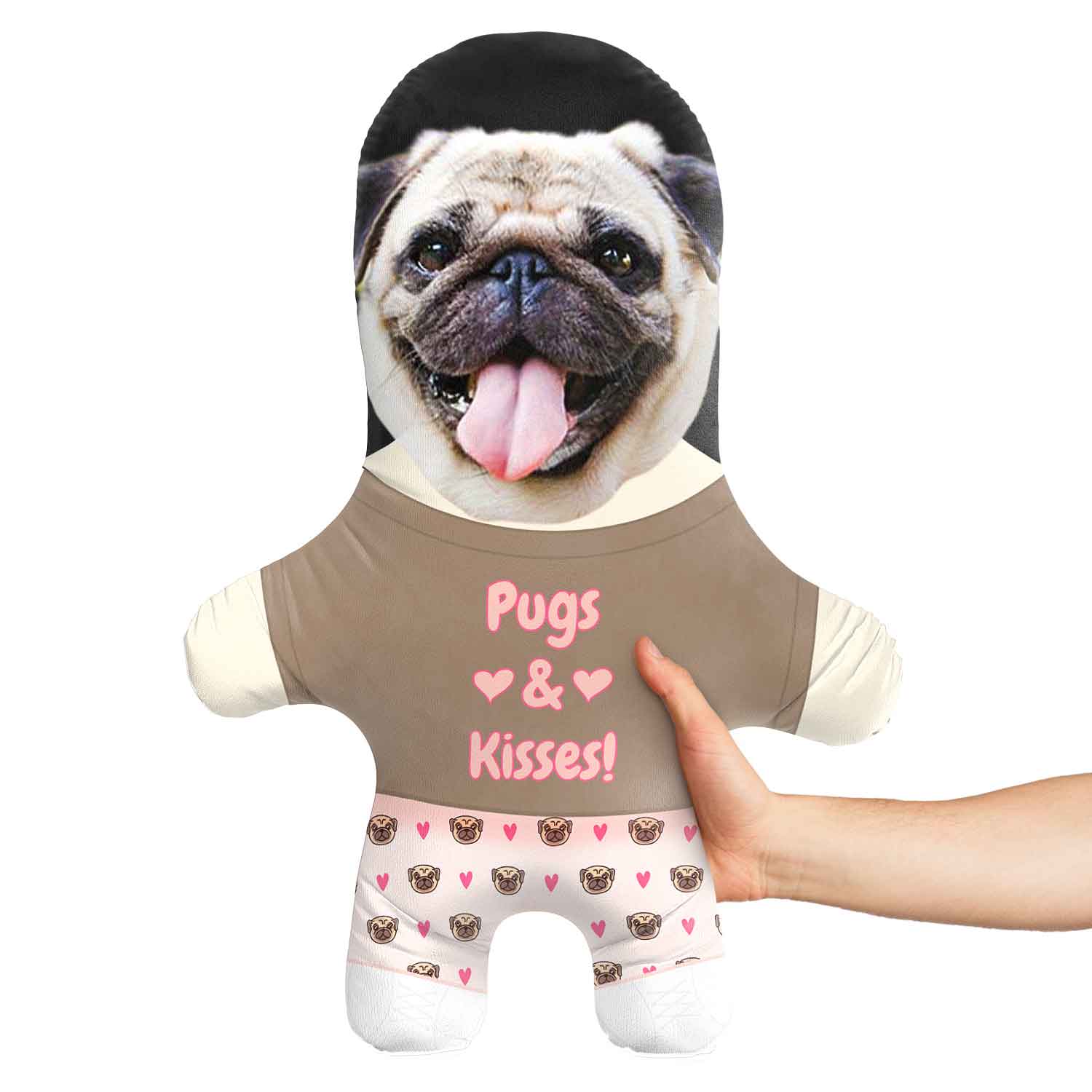 Pugs and Kisses Face Pillow