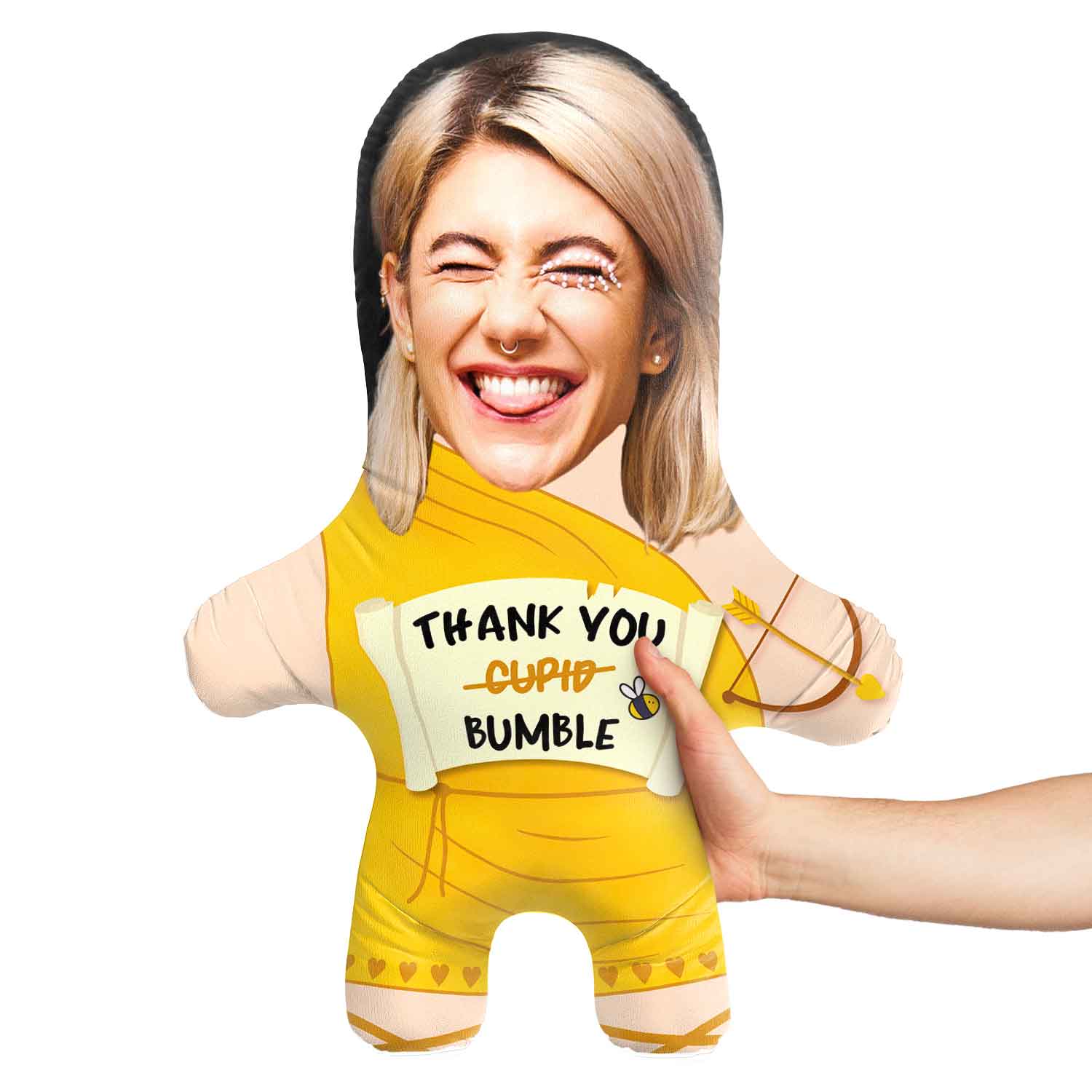 Thank You Cupid Bumble Face Pillow