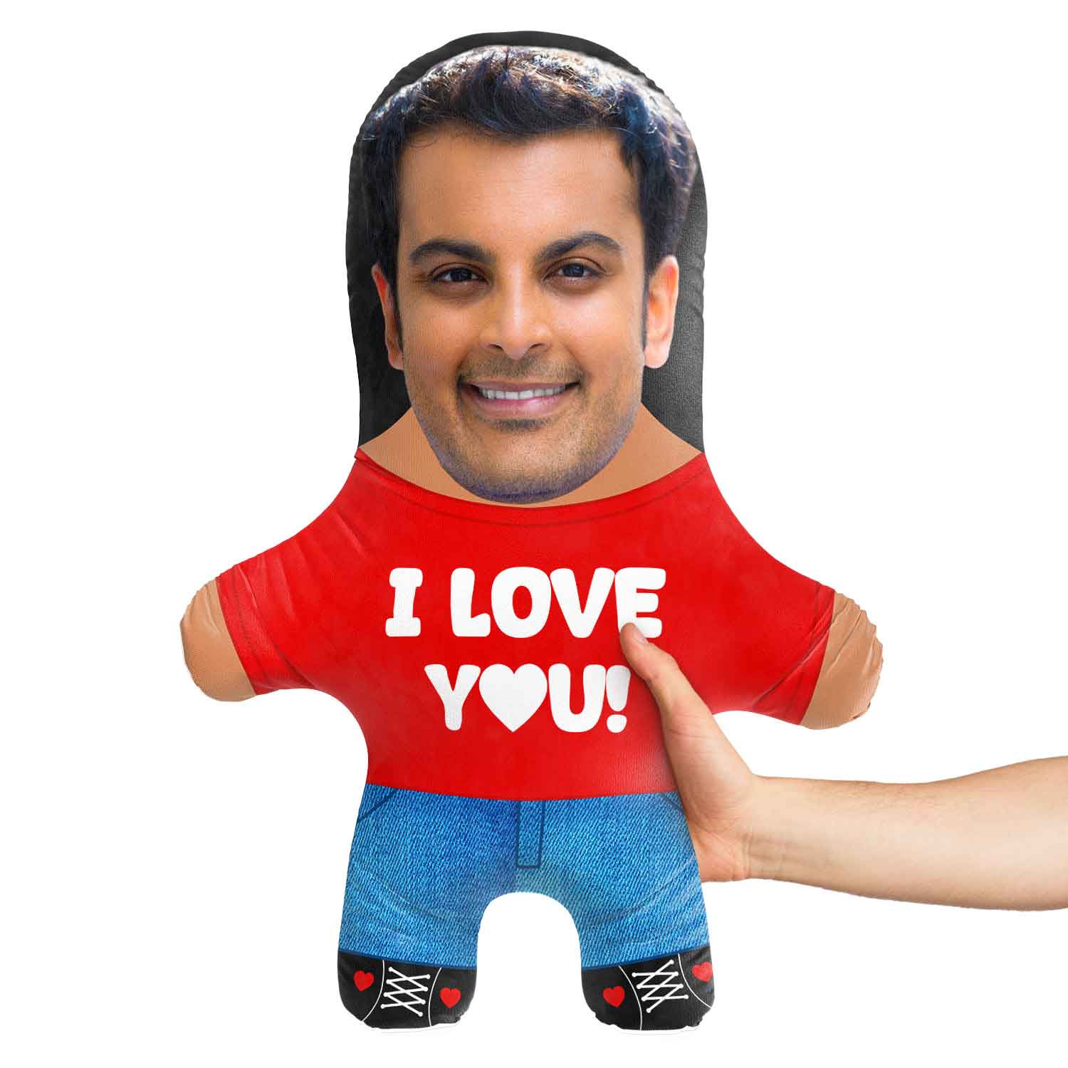 I Love You! - Red T-Shirt Face Pillow