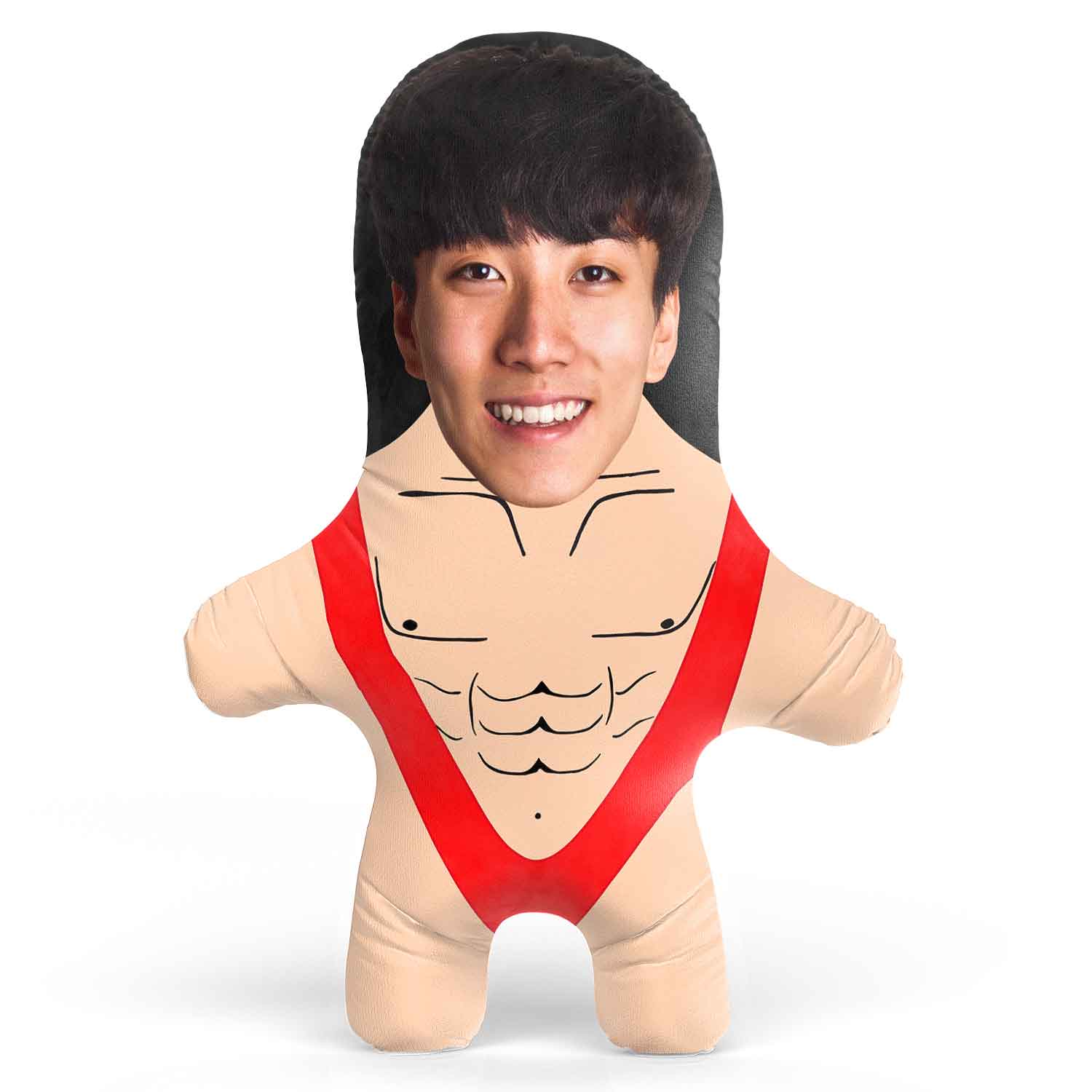 Mankini - Red Face Pillow