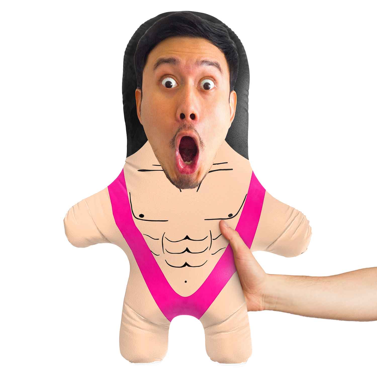 Mankini - Pink Face Pillow