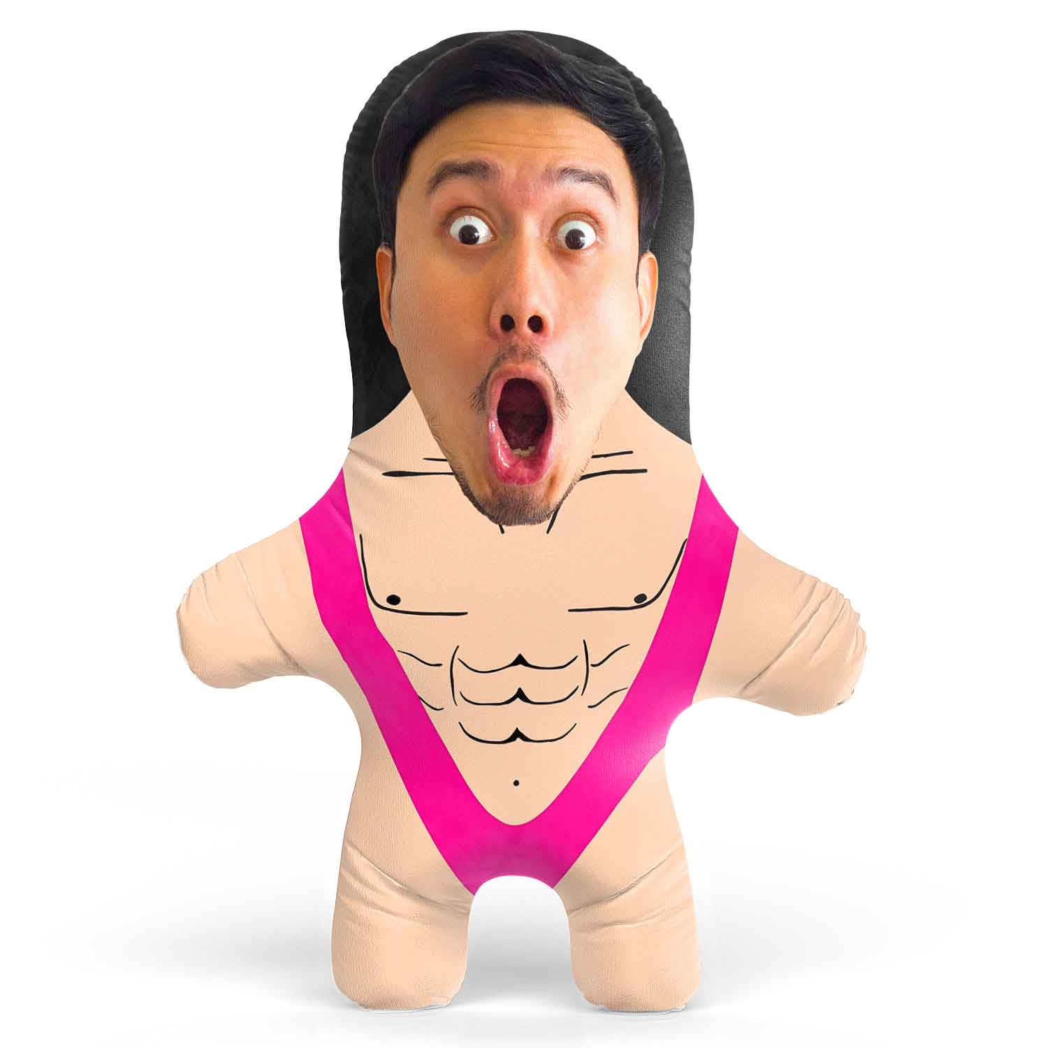Mankini - Pink Face Pillow