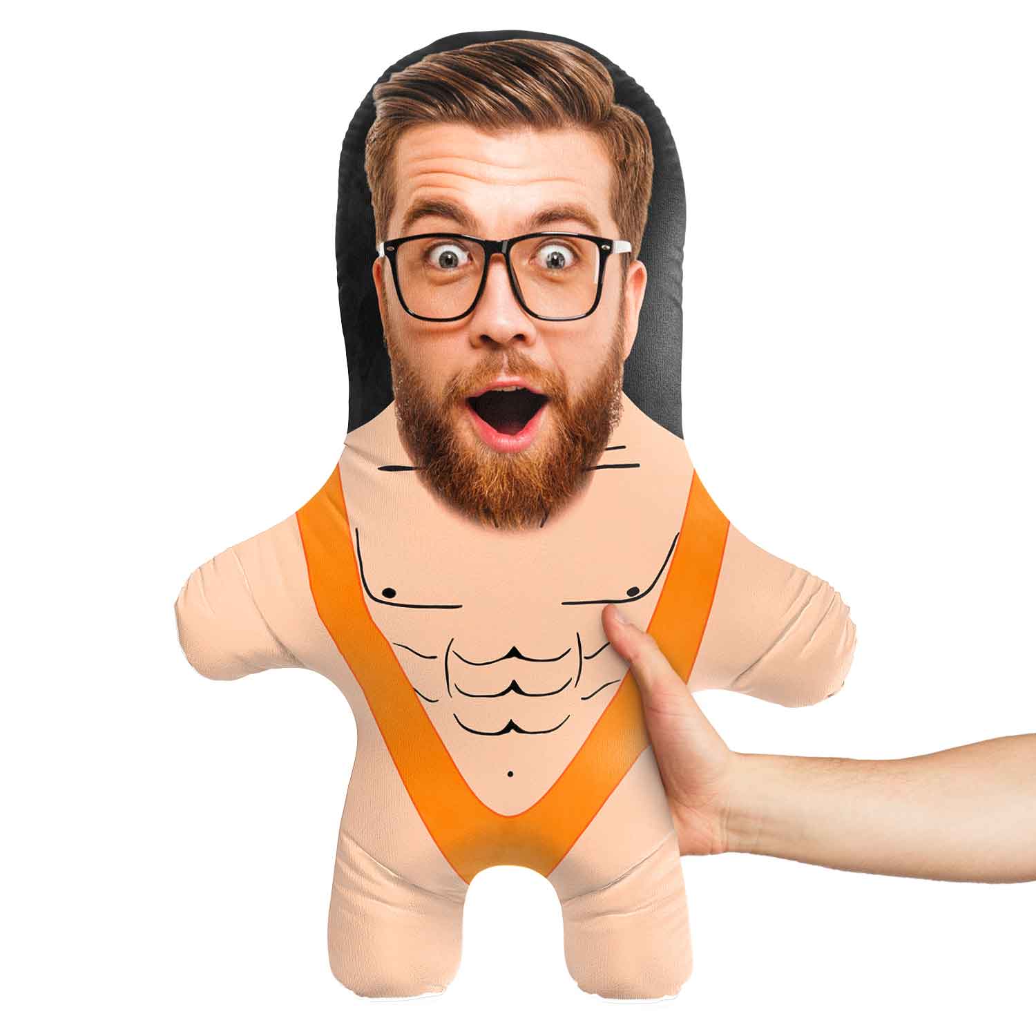 Mankini - Orange Face Pillow