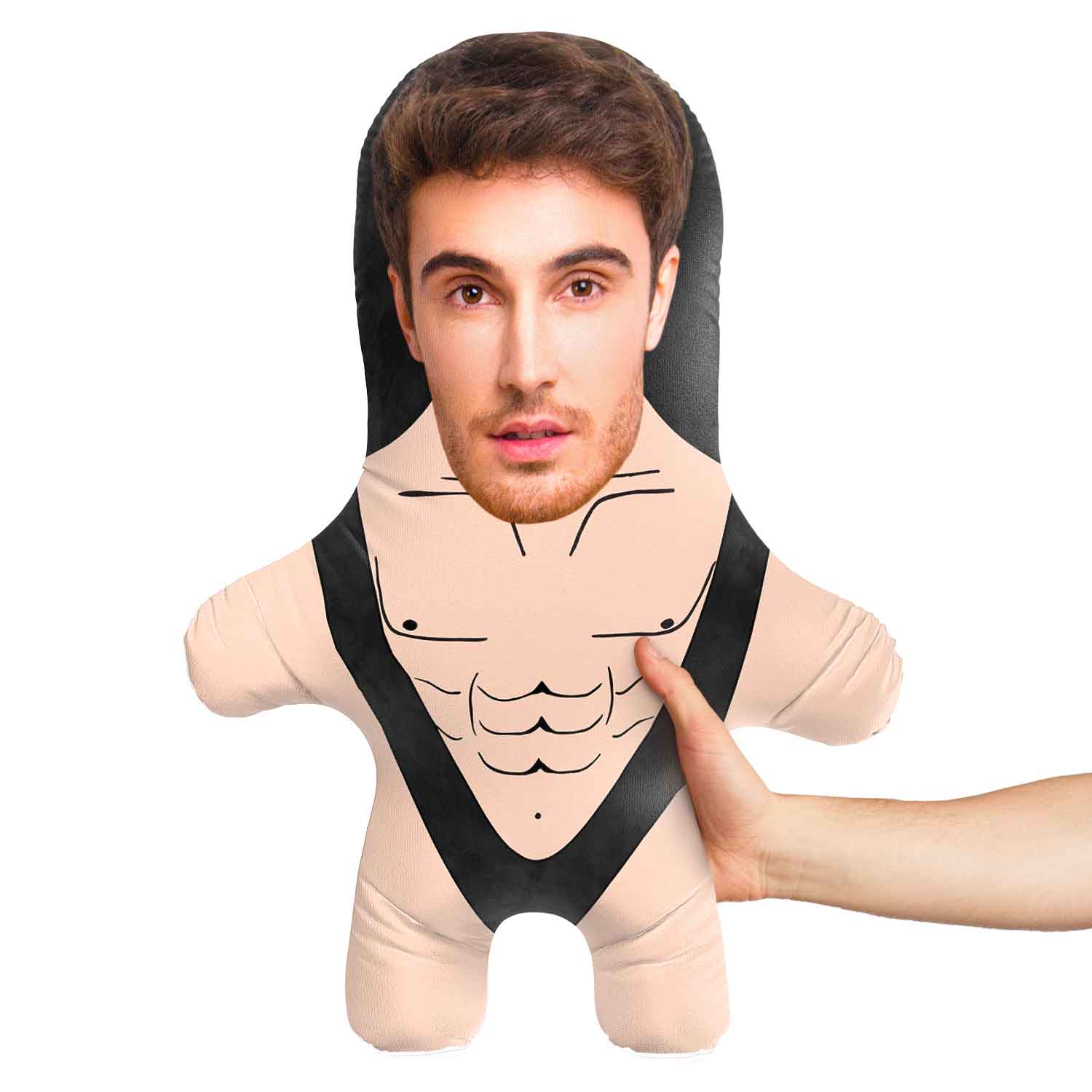 Mankini - Black Face Pillow