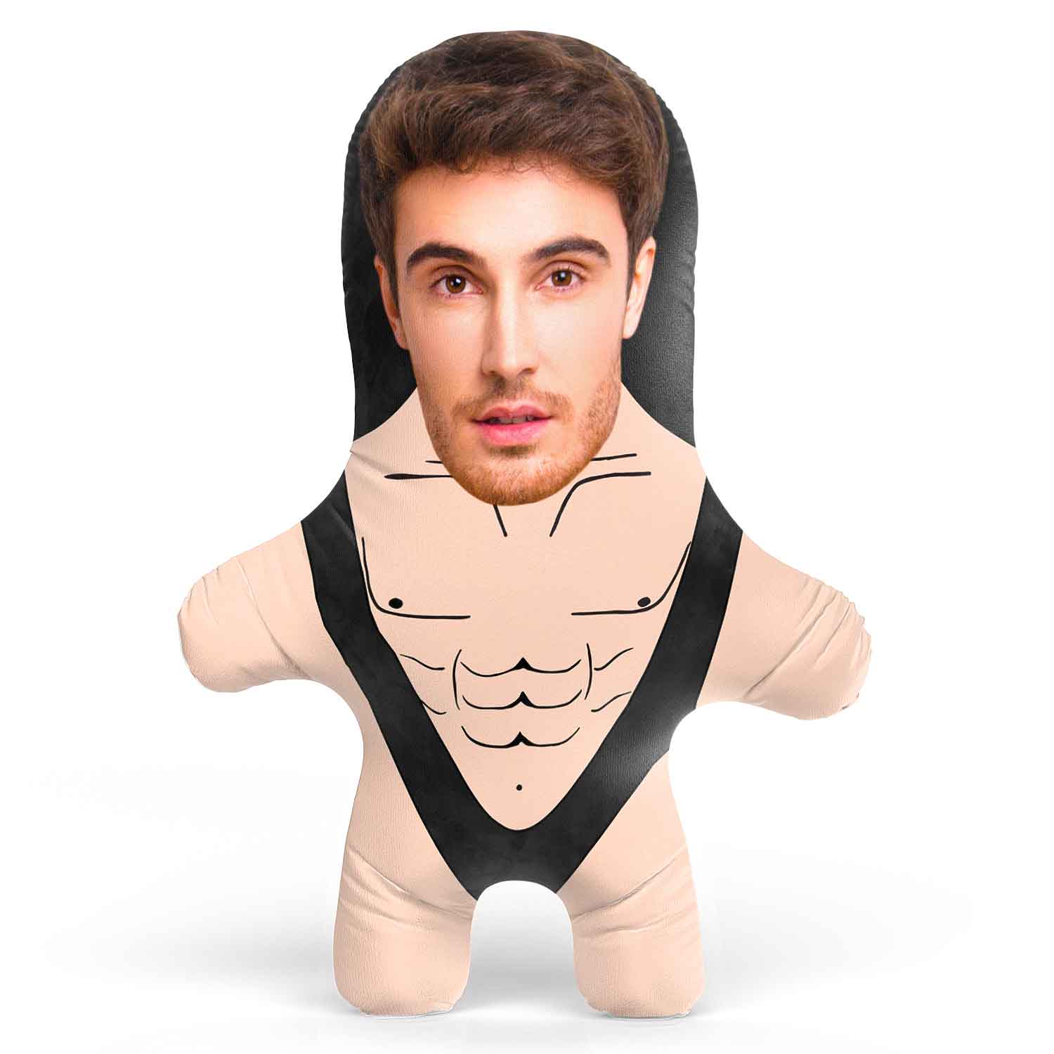 Mankini - Black Face Pillow