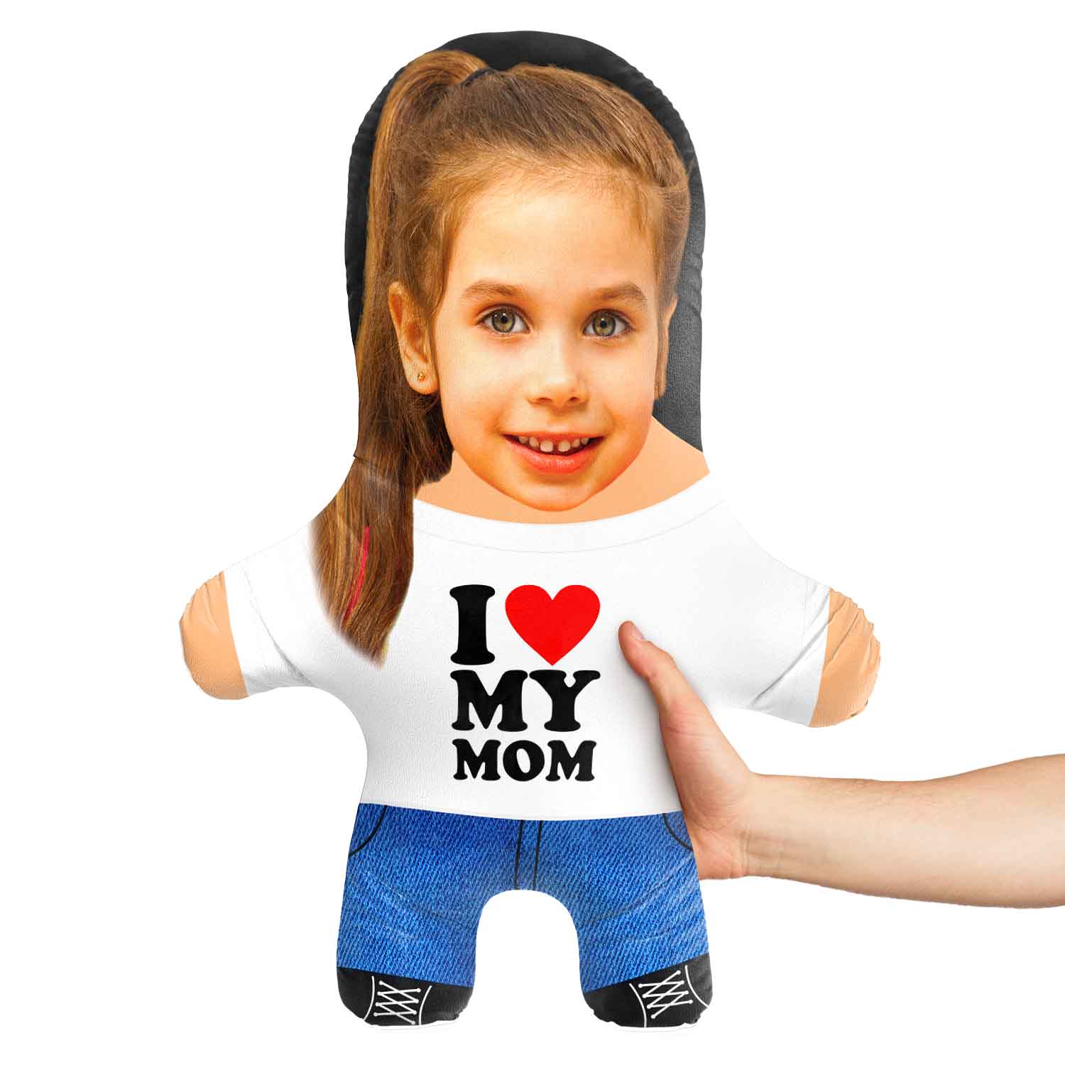 I Heart My Mom Face Pillow