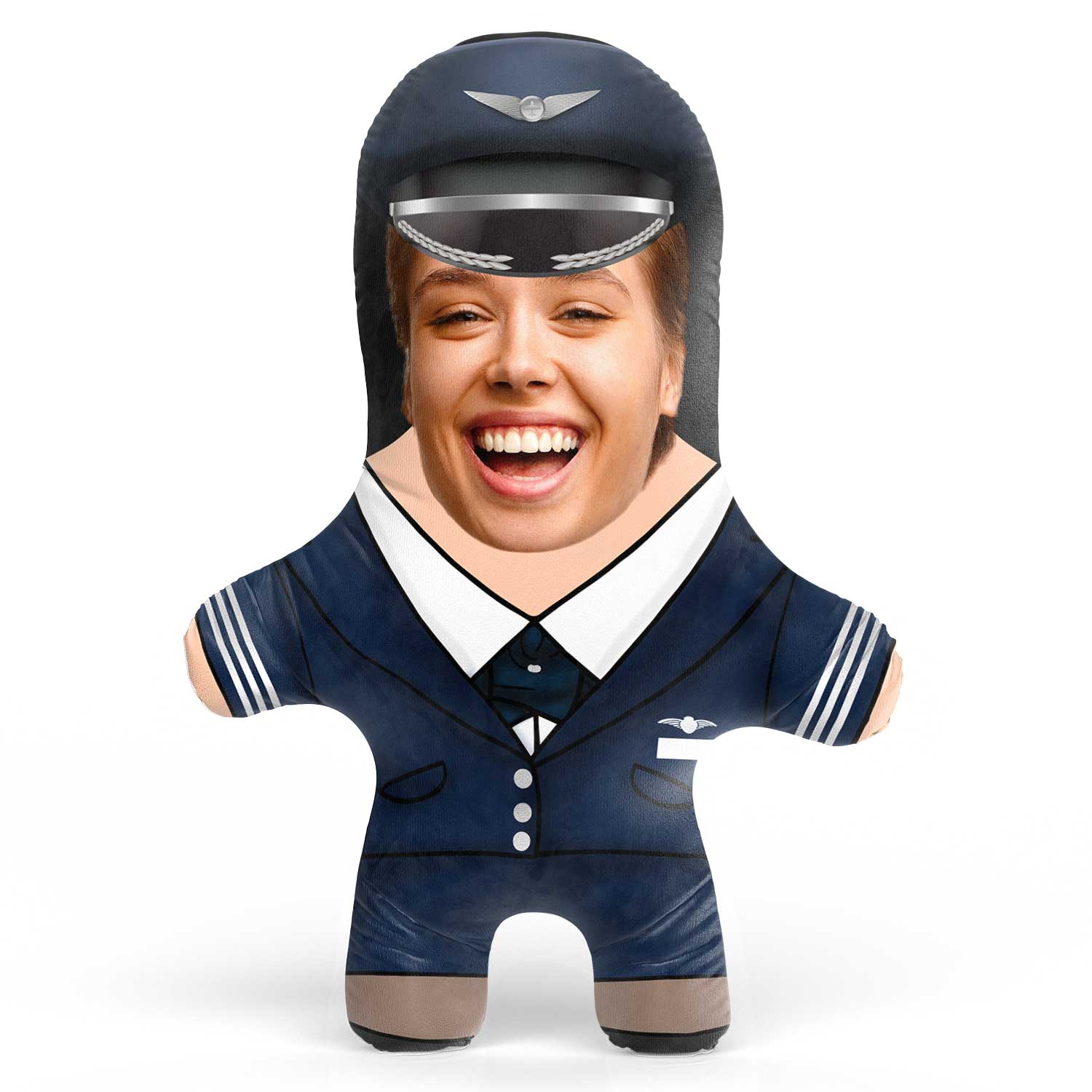 Female Pilot Uniform Face Pillow