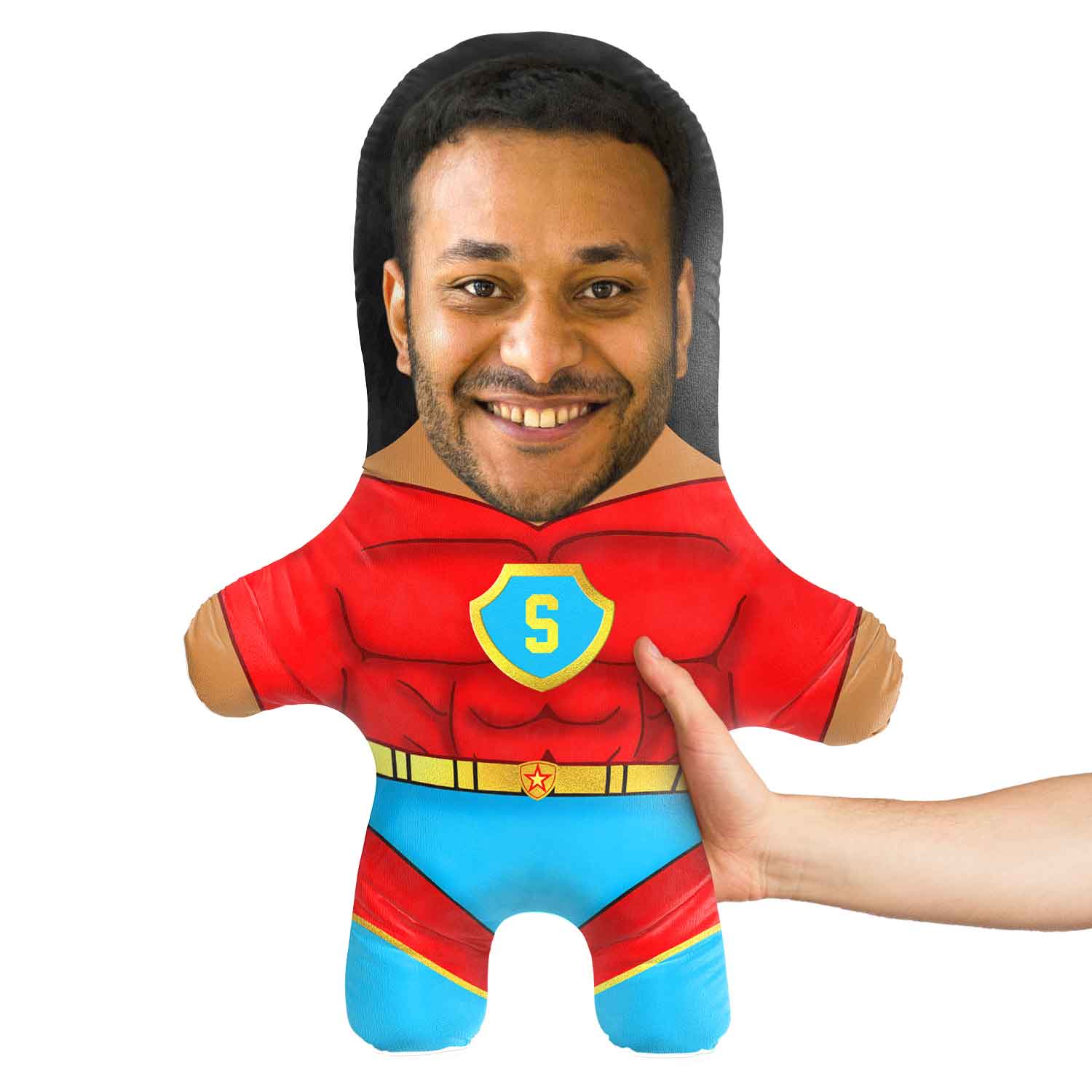 Red Superhero Male Face Pillow