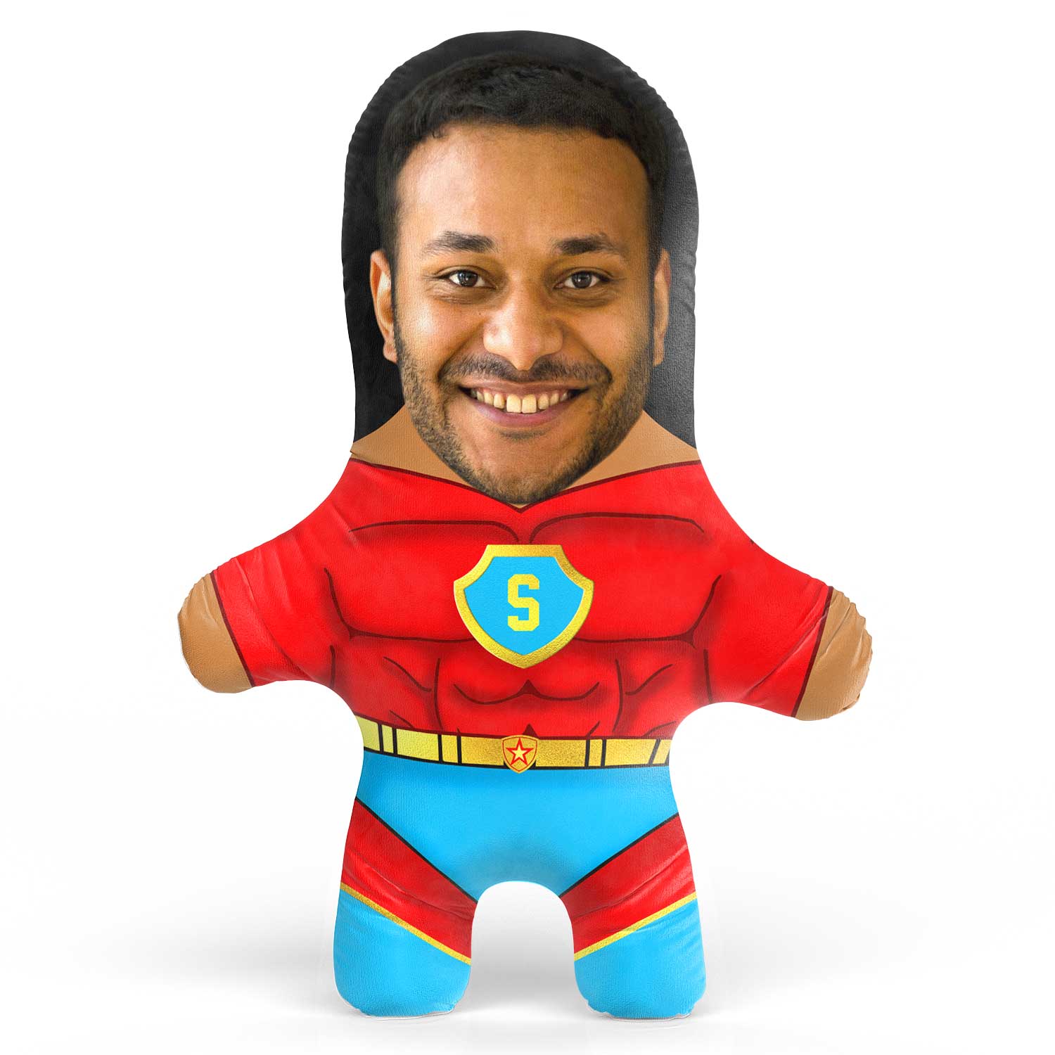 Red Superhero Male Face Pillow