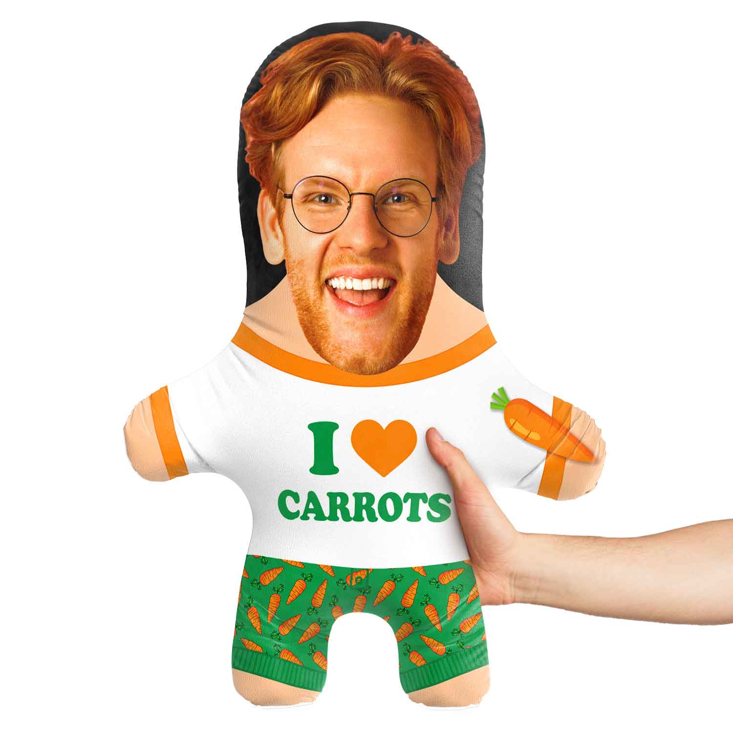 Carrot Face Pillow