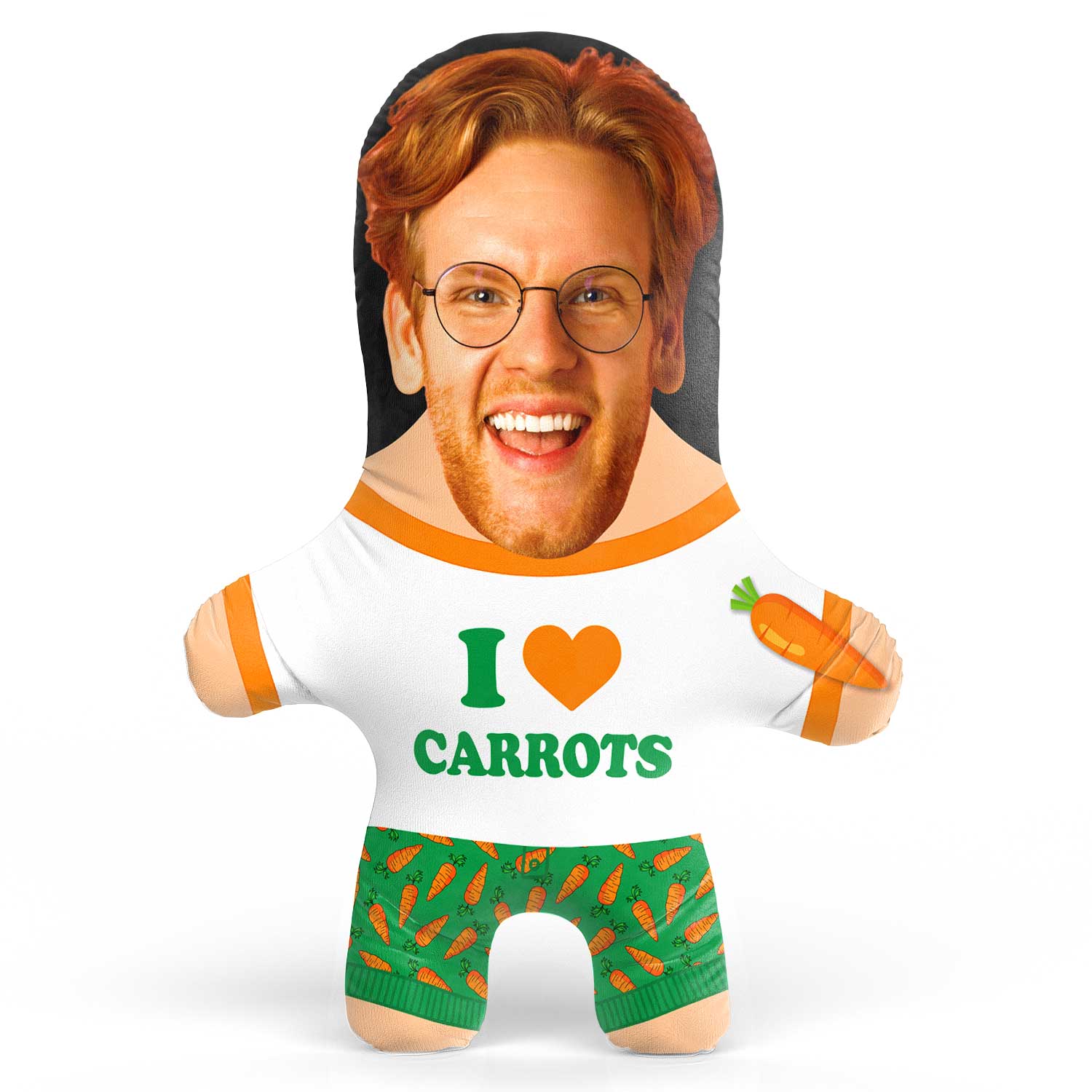 Carrot Face Pillow