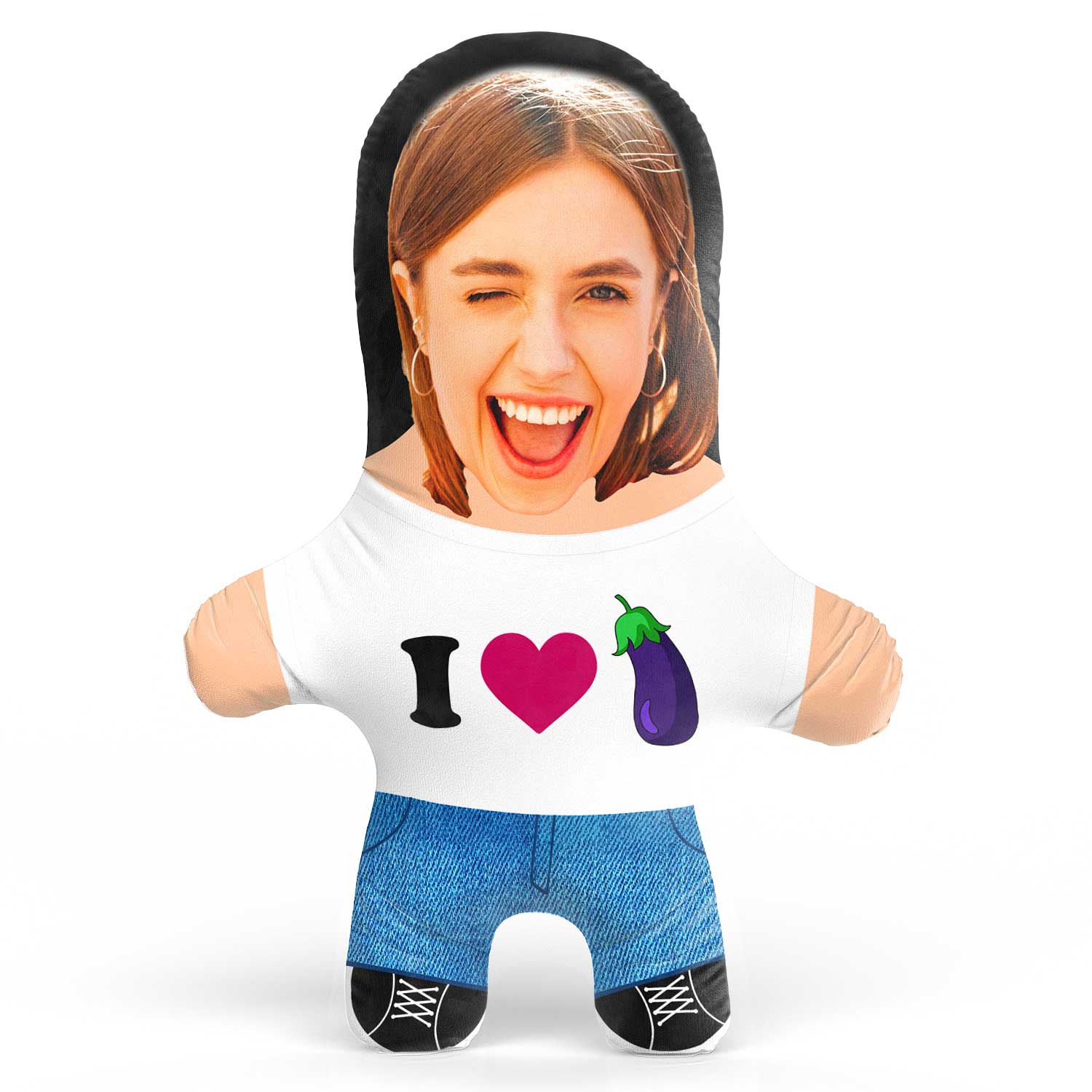 Eggplant Face Pillow