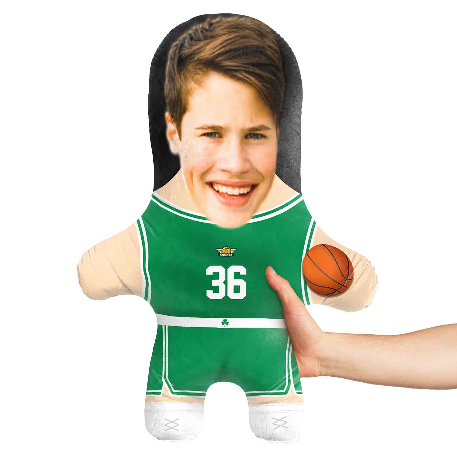 Boston Basketball Face Pillow
