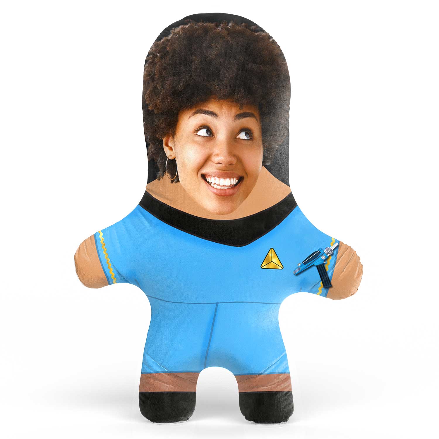 Blue Female Star Face Pillow