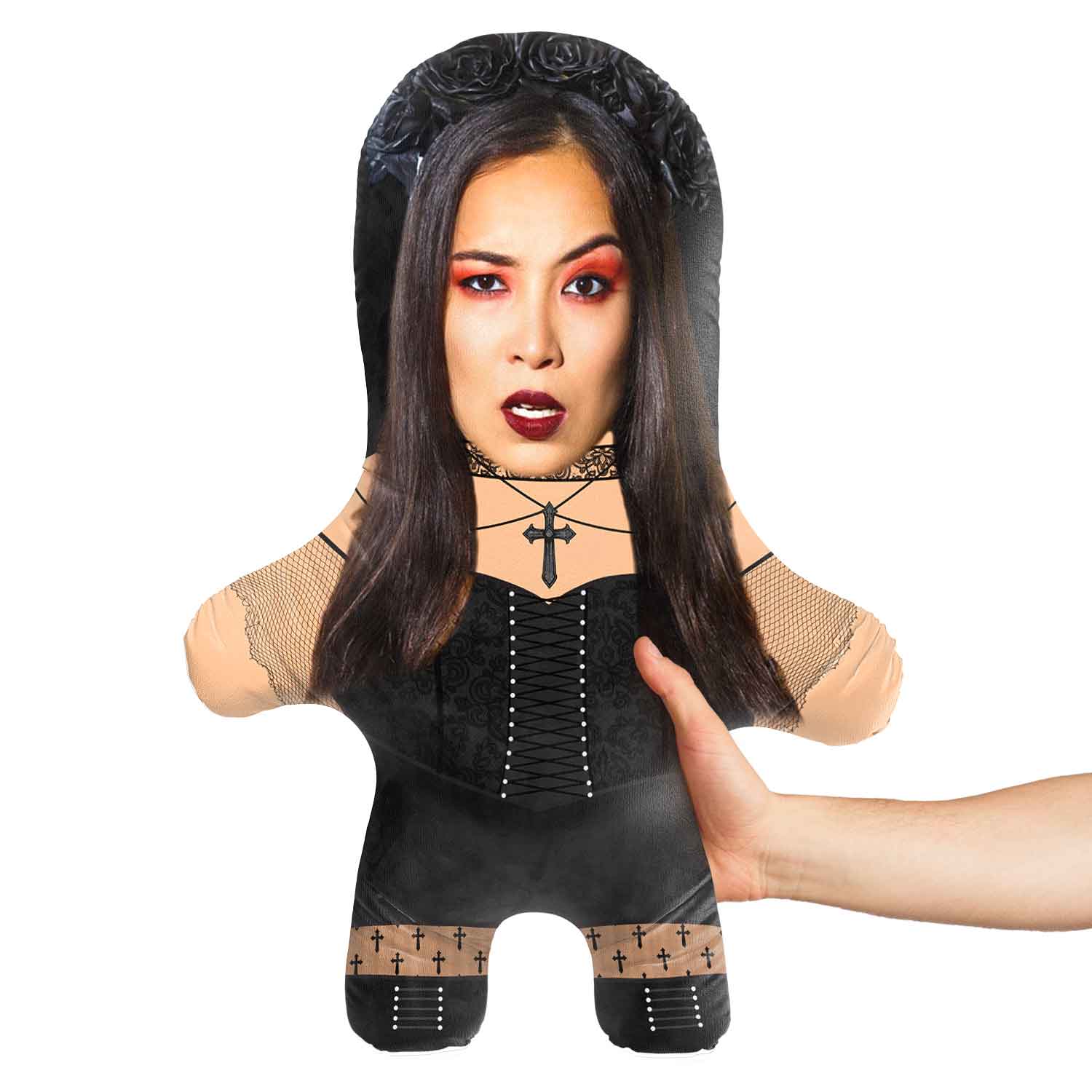 Female Goth Face Pillow