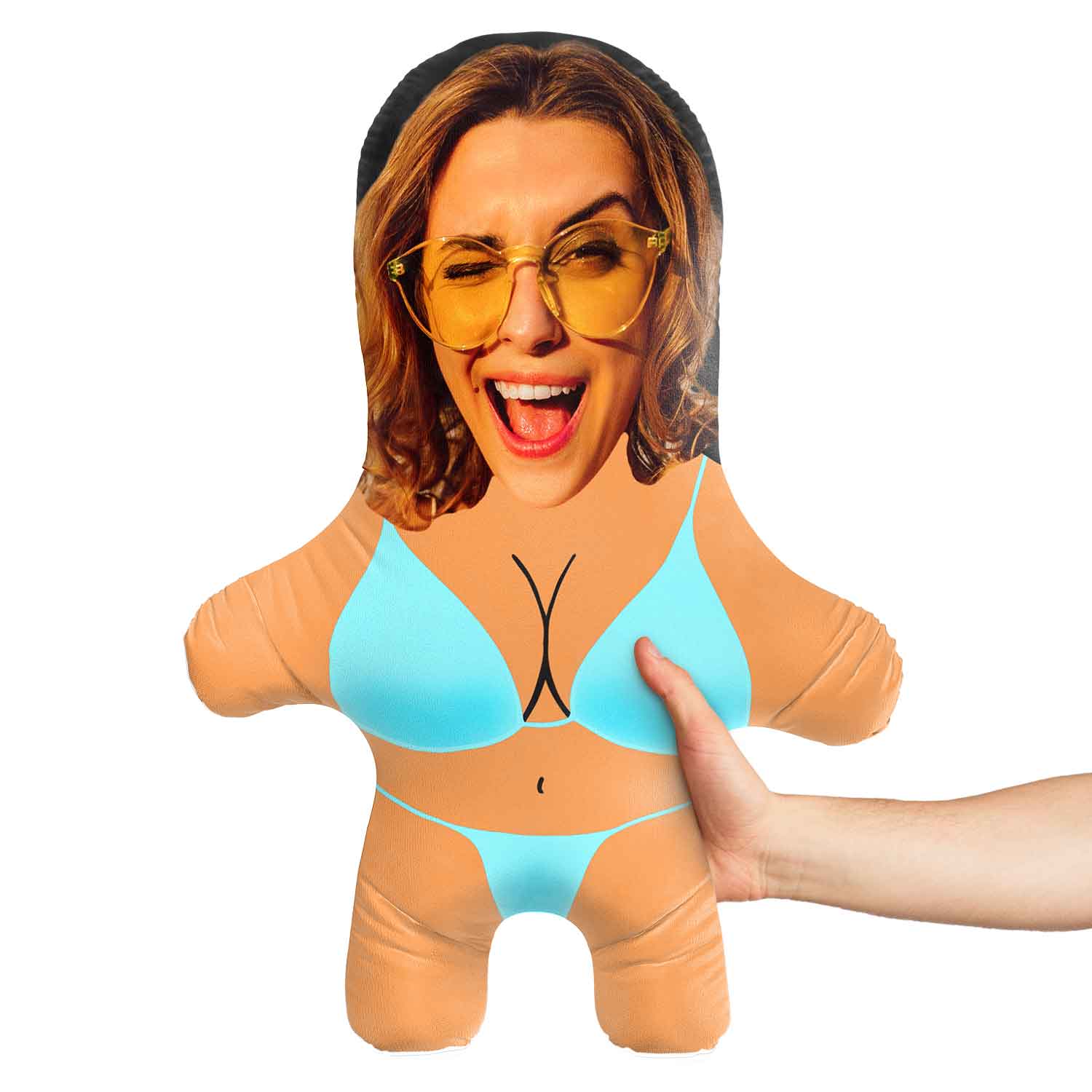 Baby Blue Bikini Face Pillow