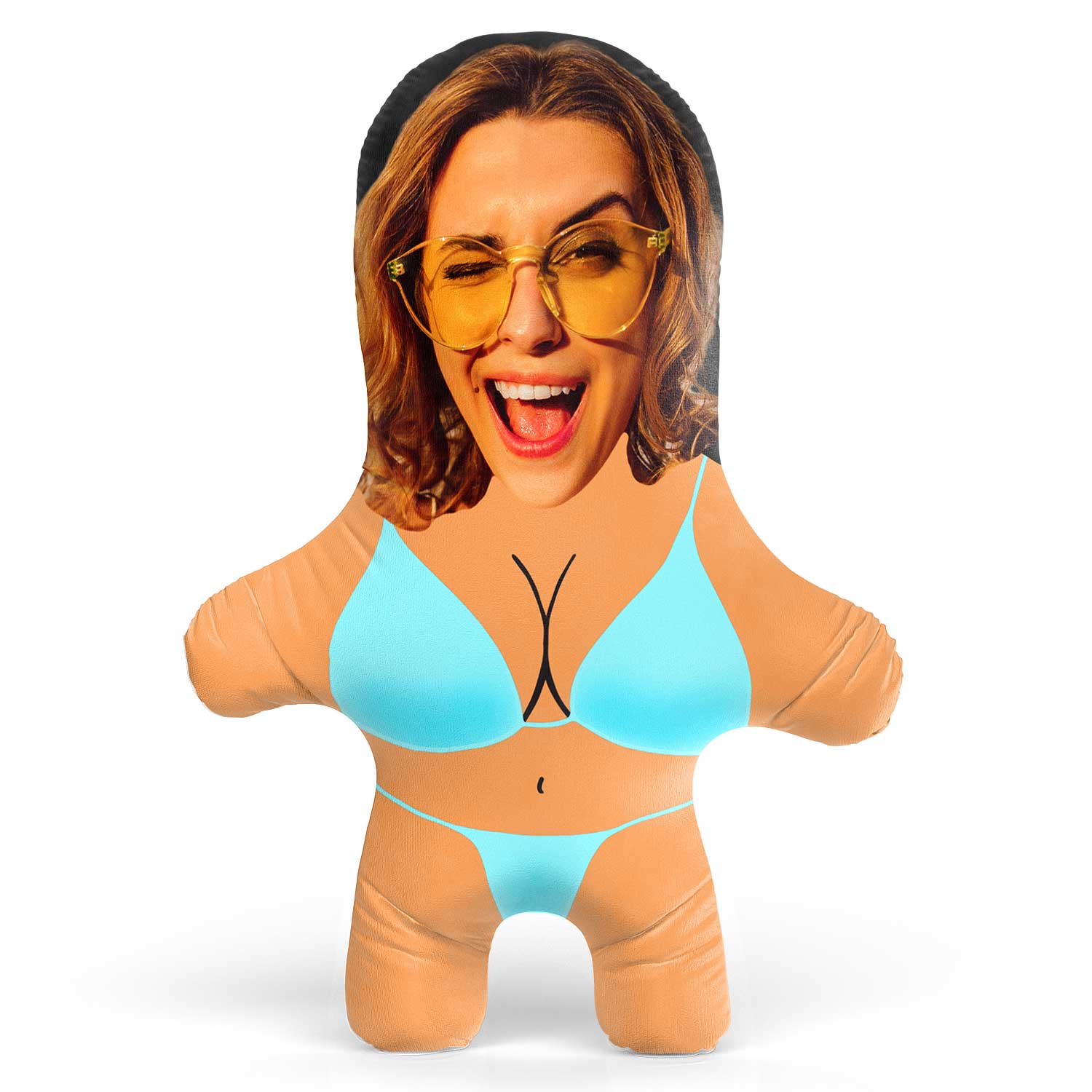 Baby Blue Bikini Face Pillow