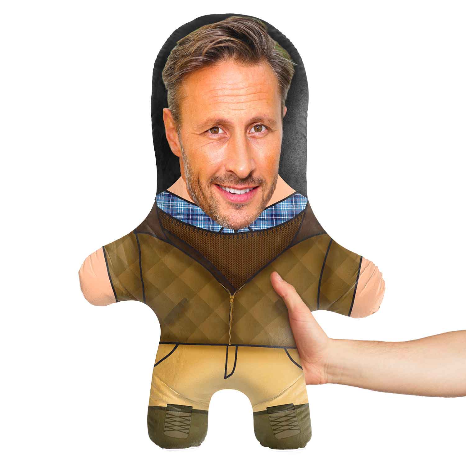 Male Hiker Face Pillow