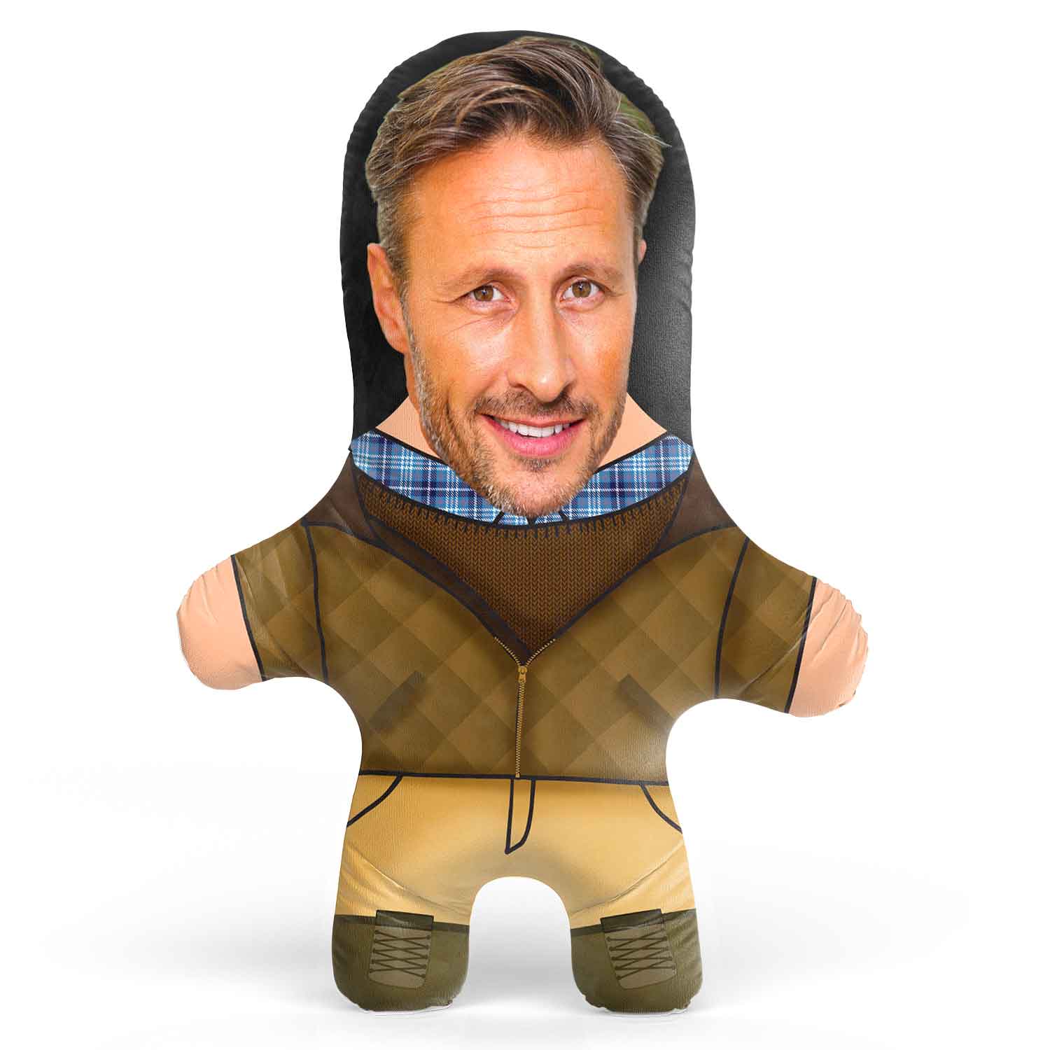 Male Hiker Face Pillow