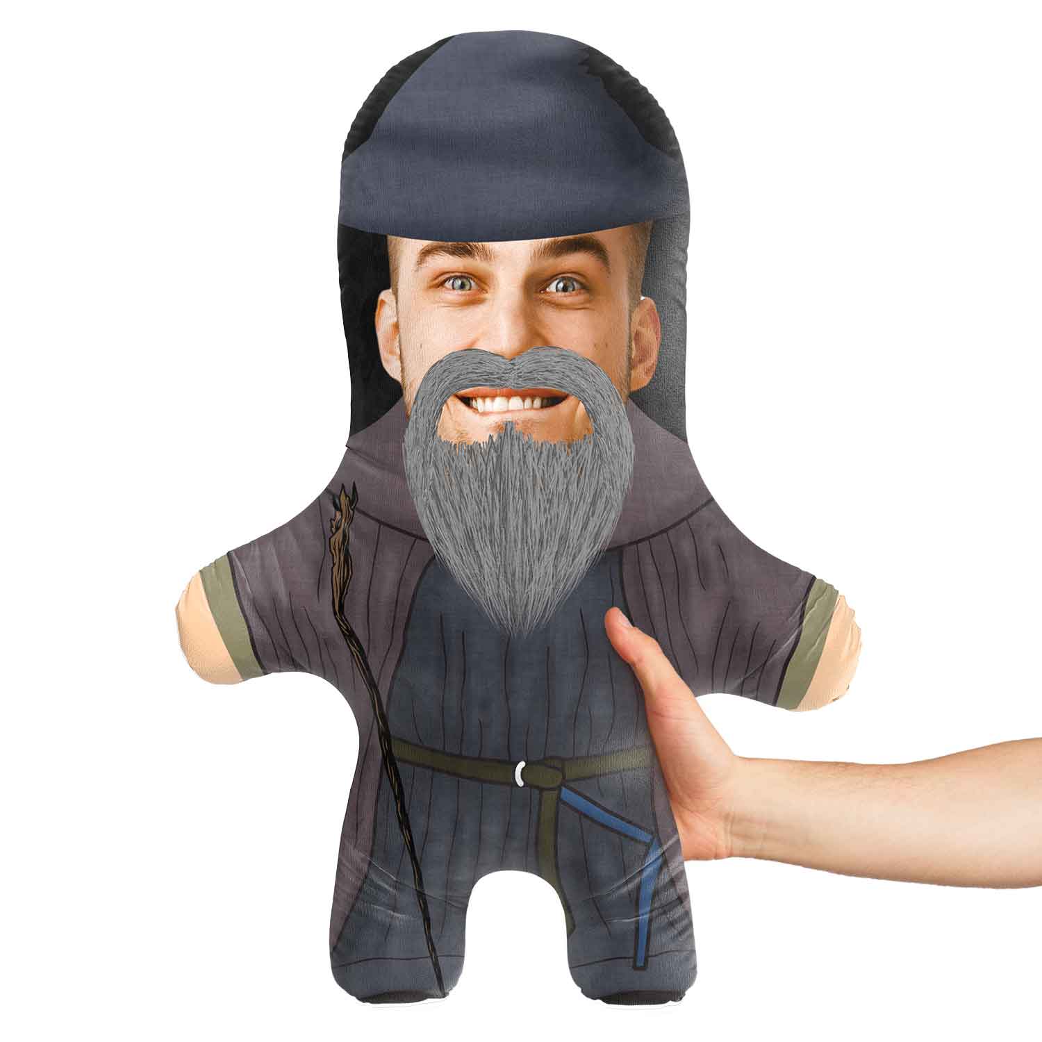 Grey Wizard Face Pillow