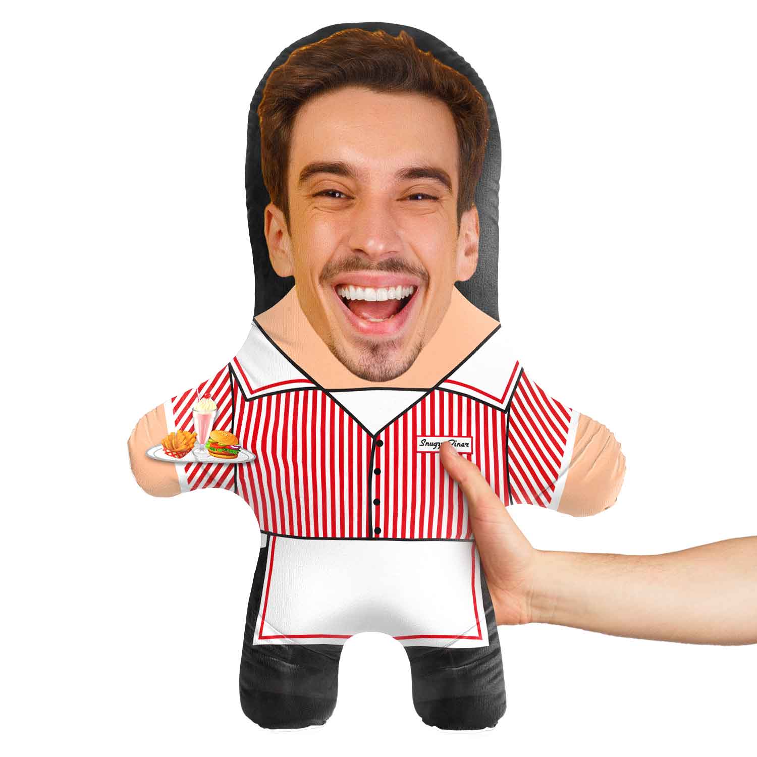 Diner Waiter Face Pillow