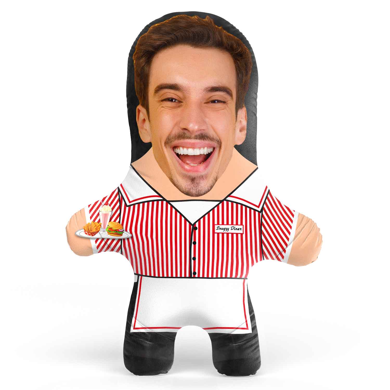 Diner Waiter Face Pillow