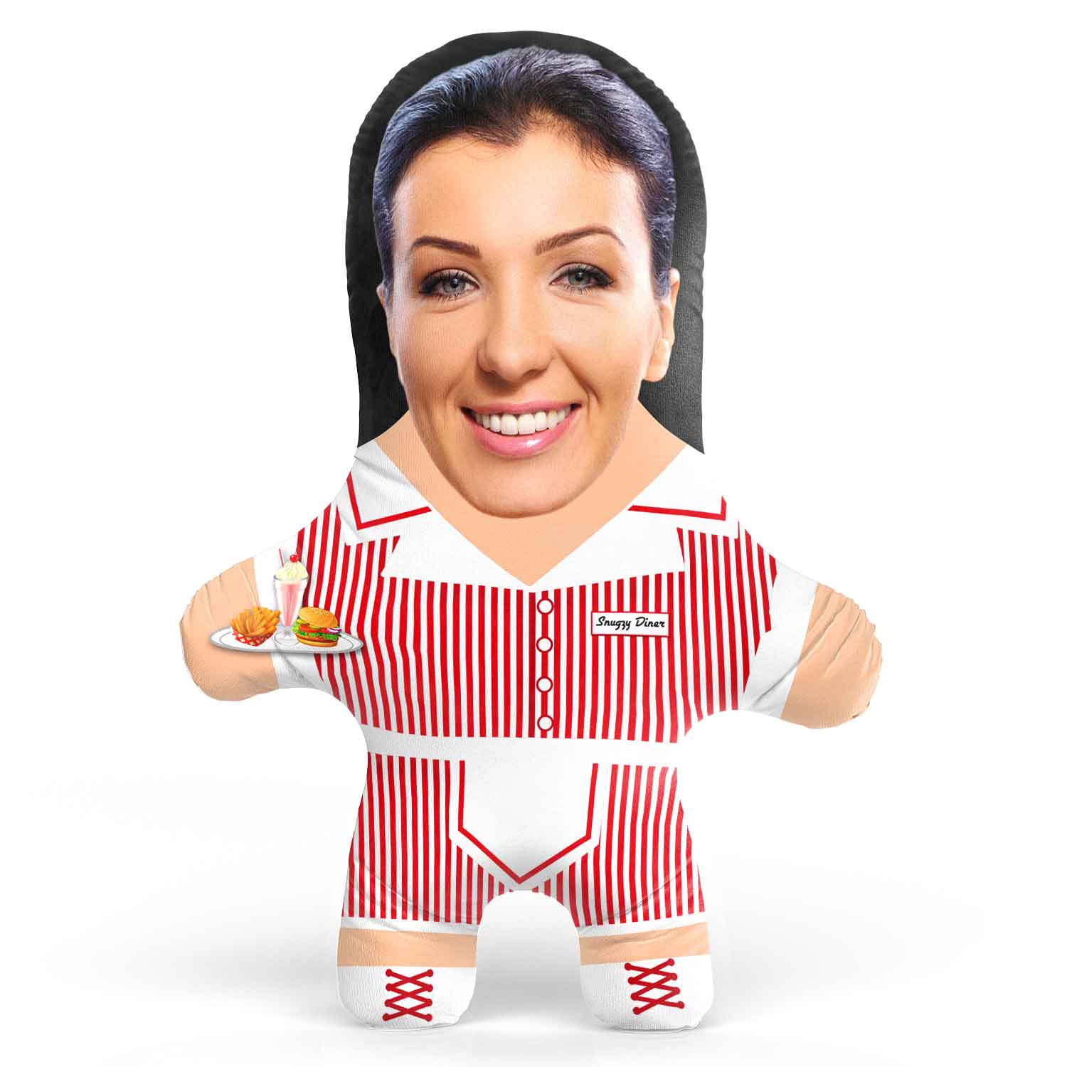 Diner Waitress Face Pillow