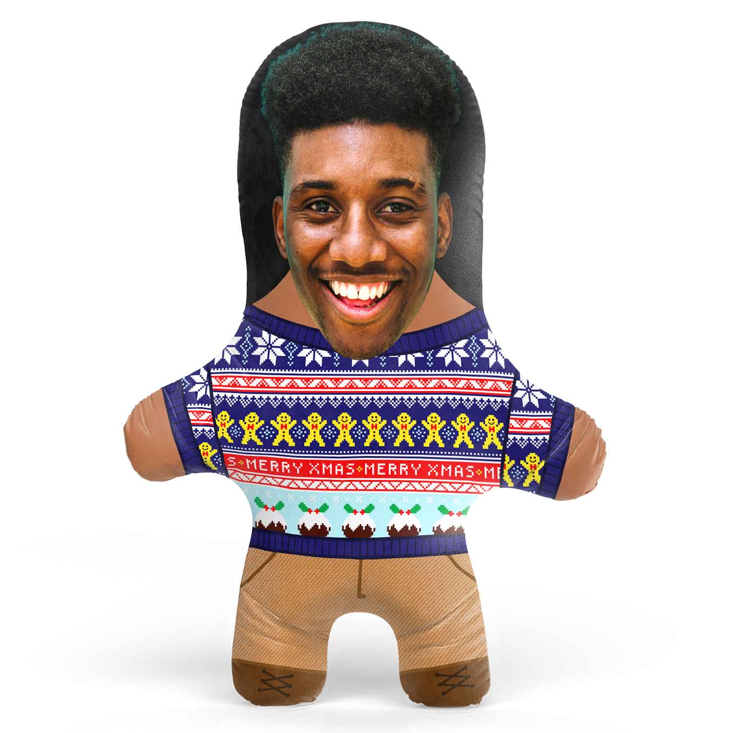 Christmas Jumper Merry Xmas Face Pillow