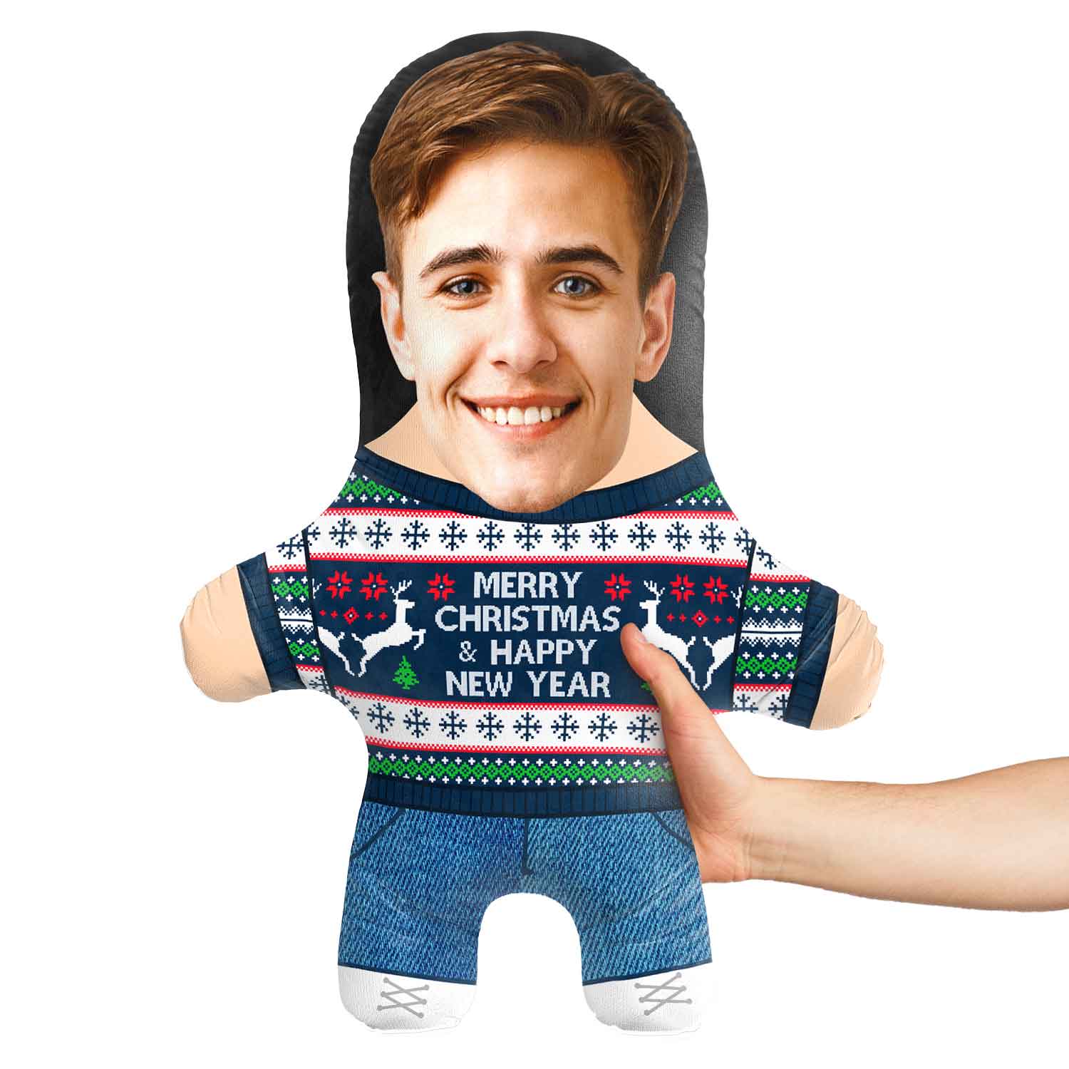 Merry Christmas & Happy New Year Face Pillow