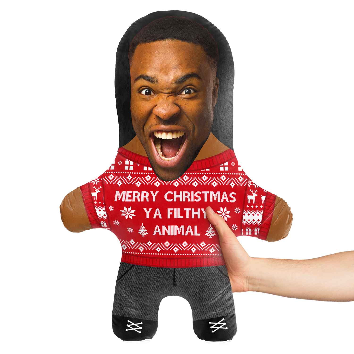 Merry Christmas Ya Filthy Animal Face Pillow