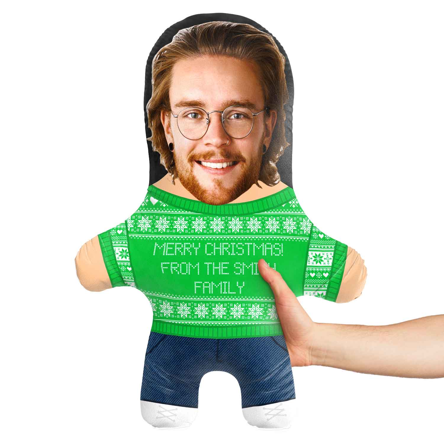 Christmas Personalised Jumper Face Pillow