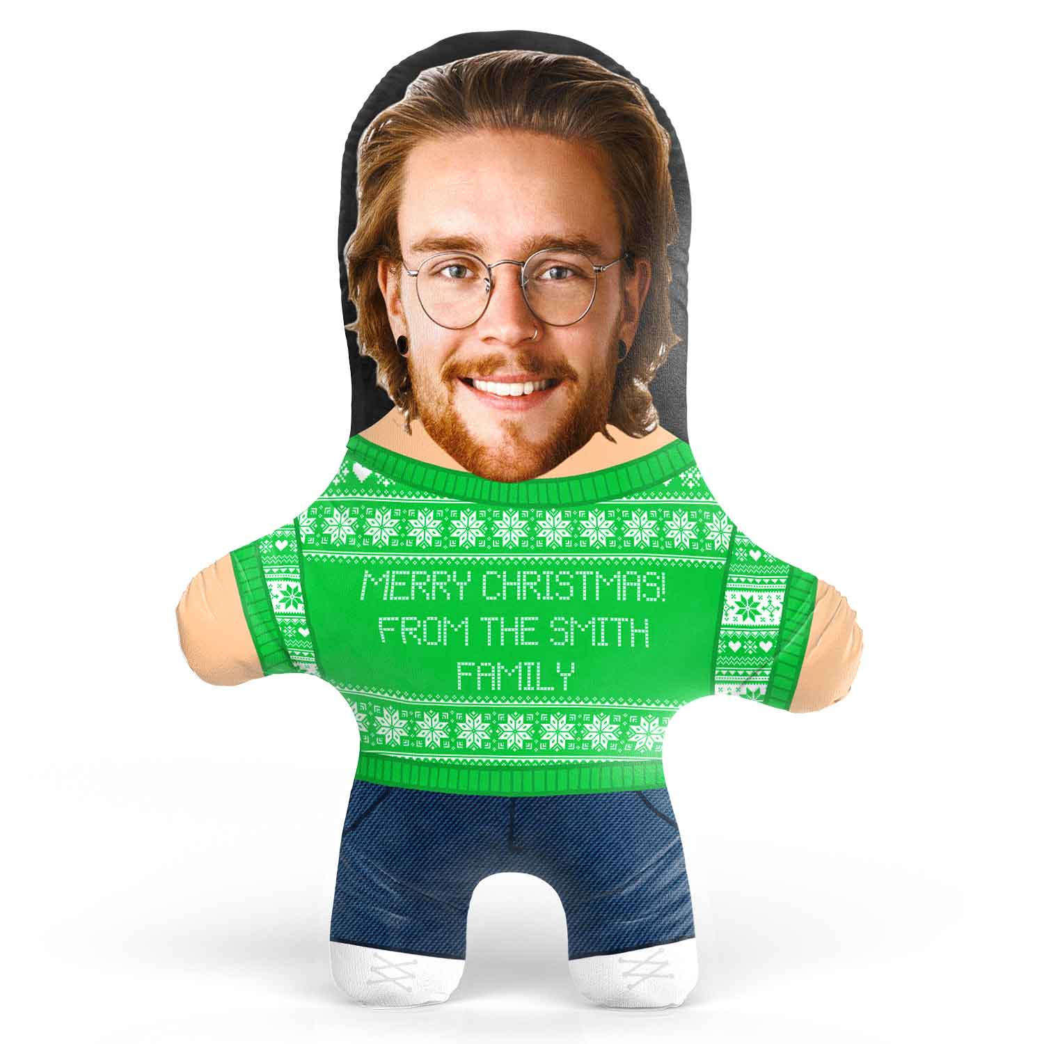 Christmas Personalised Jumper Face Pillow