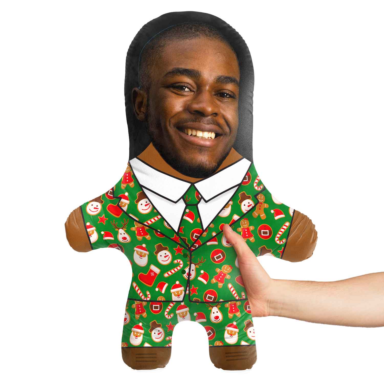 Christmas Suit Green Face Pillow