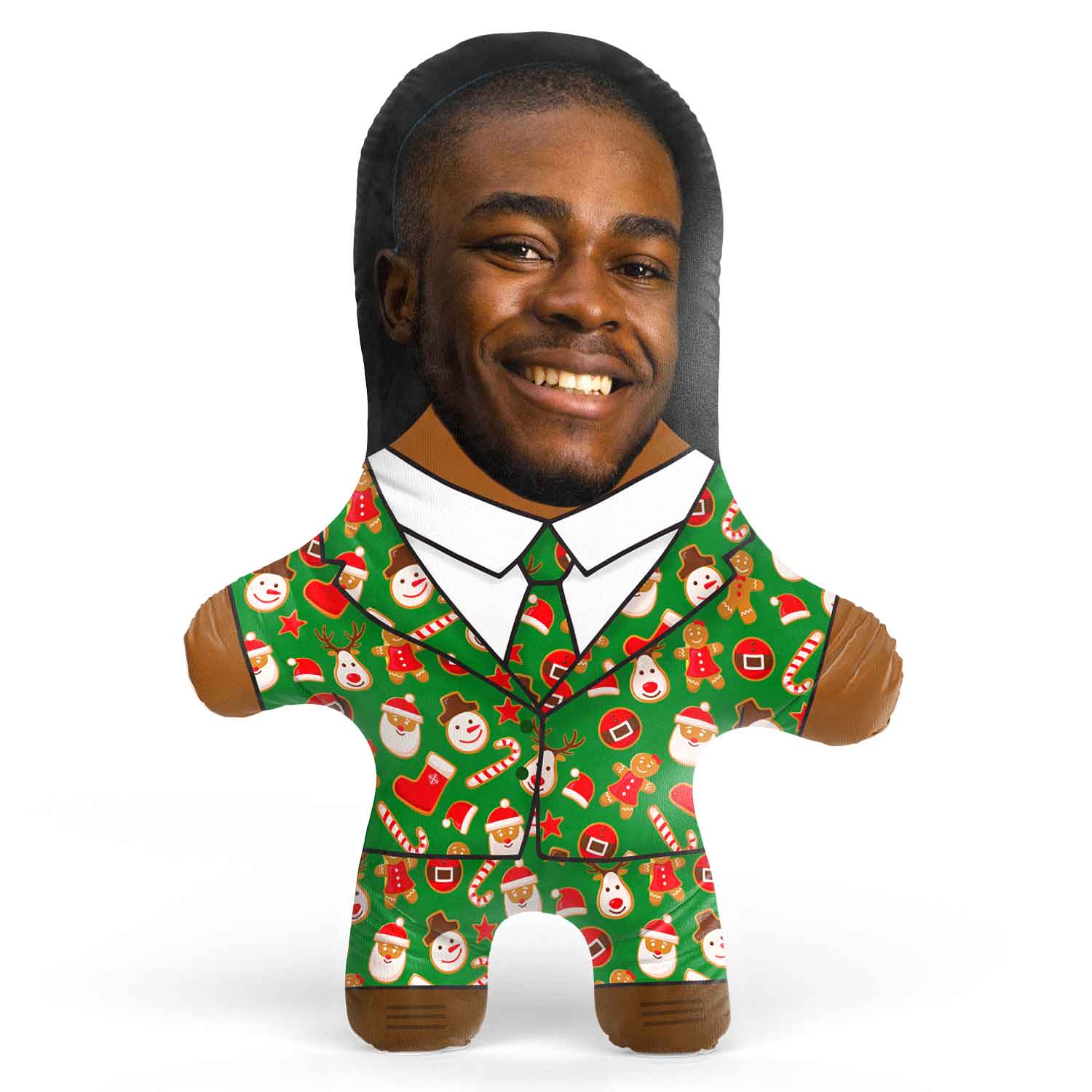 Christmas Suit Green Face Pillow