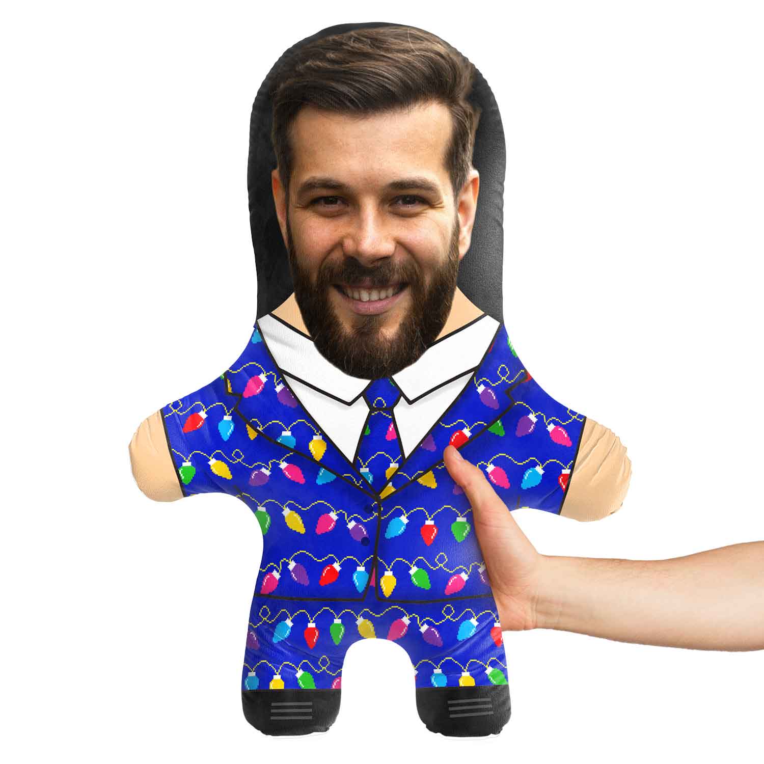 Christmas Suit Blue Face Pillow