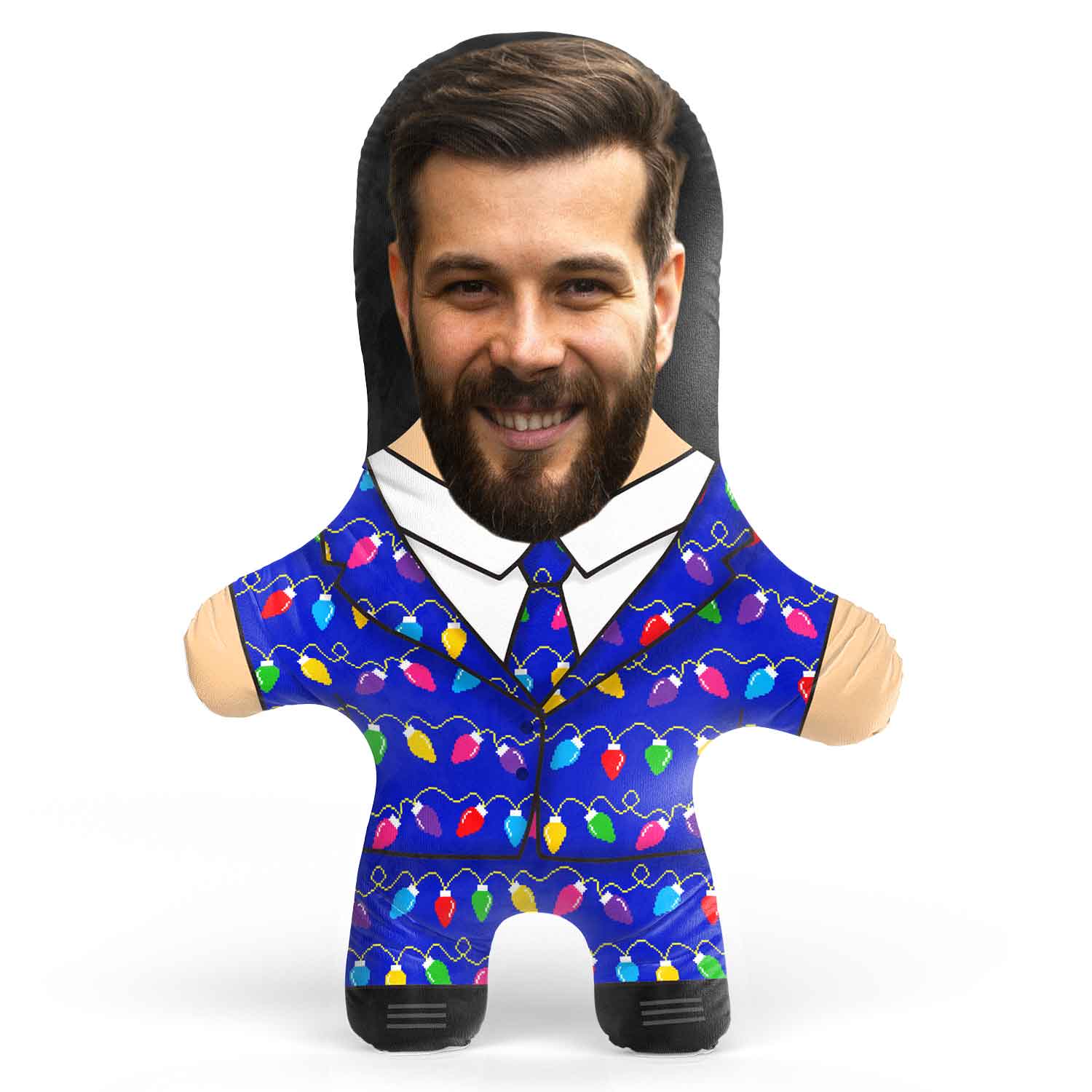 Christmas Suit Blue Face Pillow
