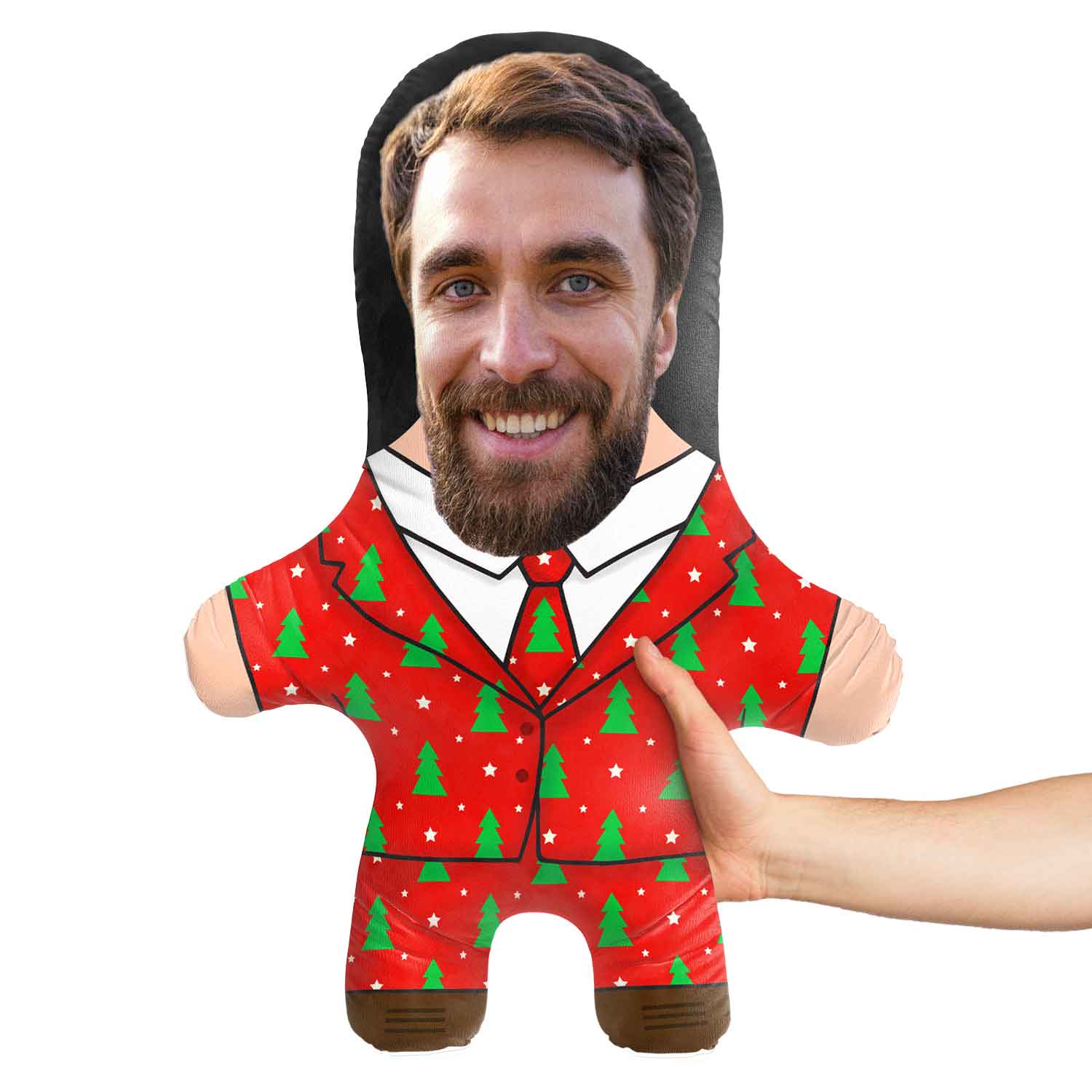 Christmas Suit Red Face Pillow
