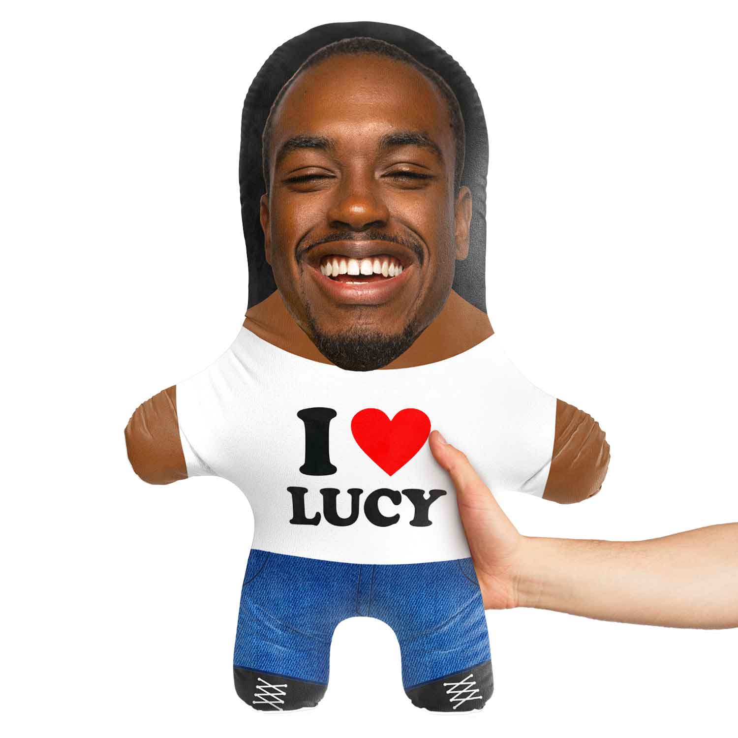 I Heart Custom Name Face Pillow