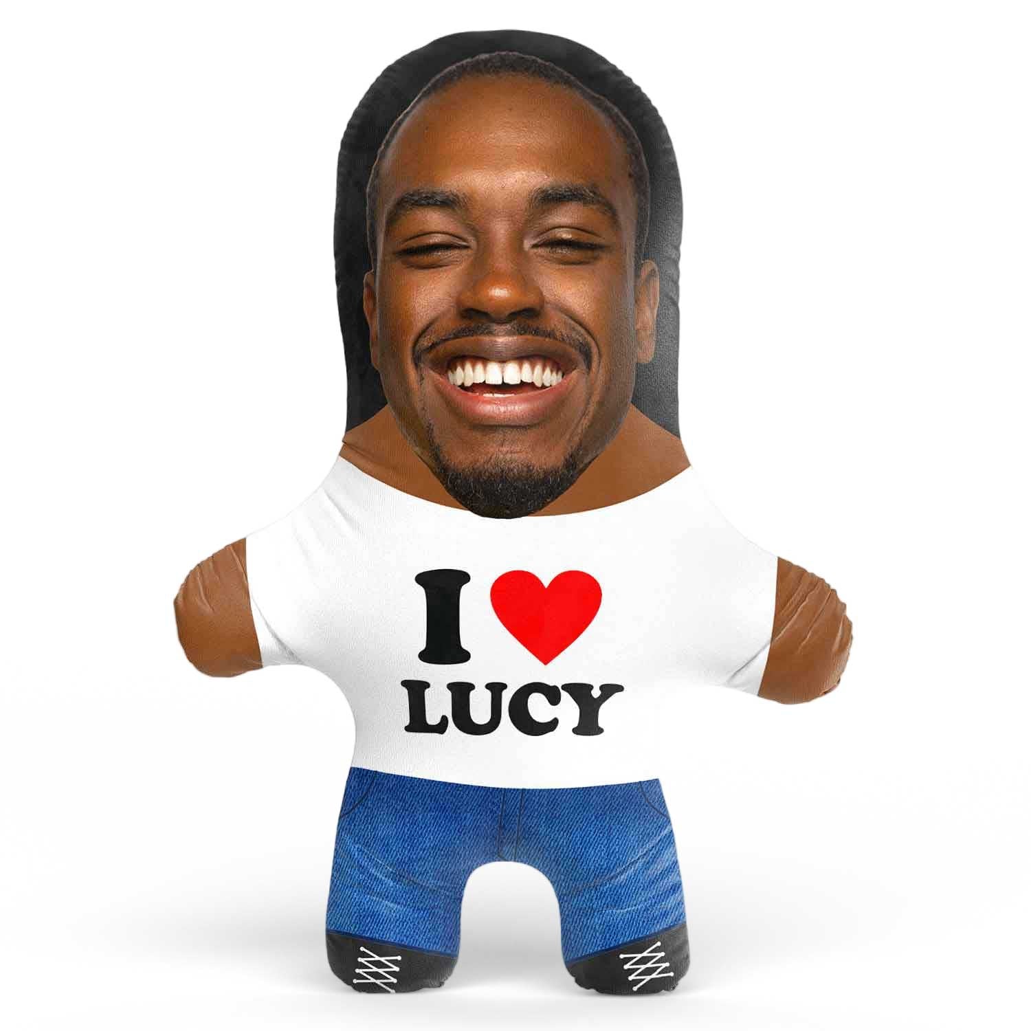 I Heart Custom Name Face Pillow