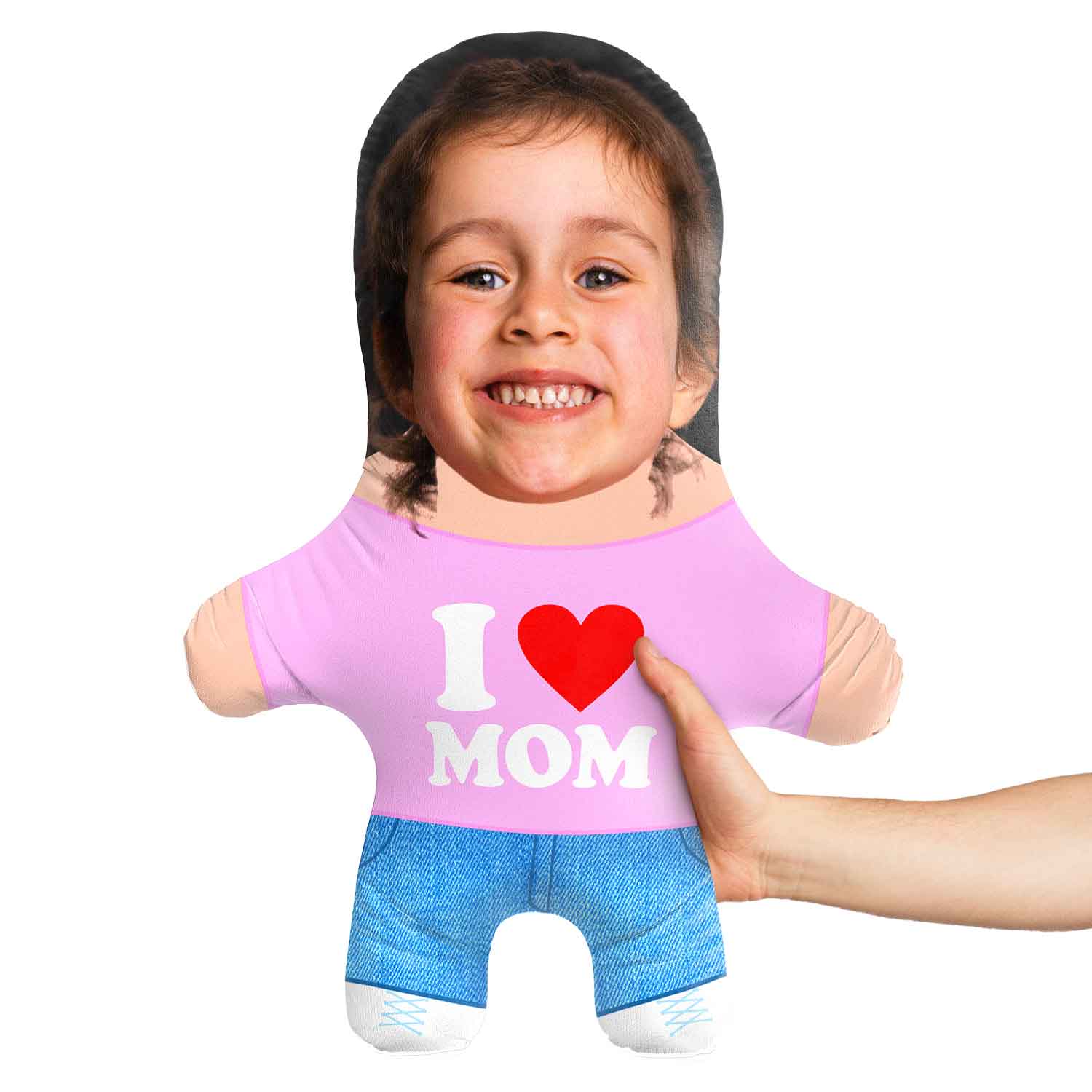 I Heart Mom Face Pillow