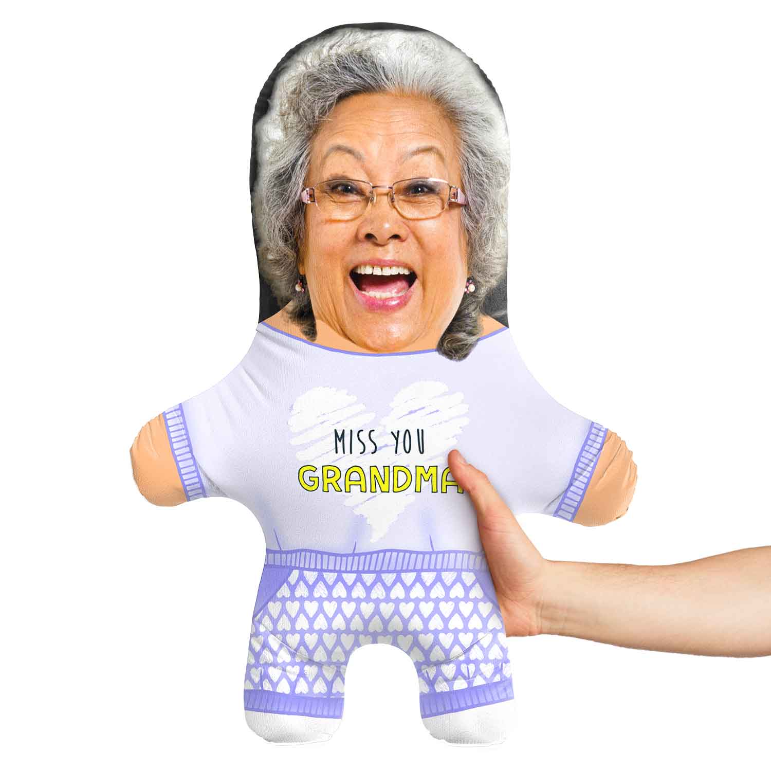 Miss You Grandma Face Pillow